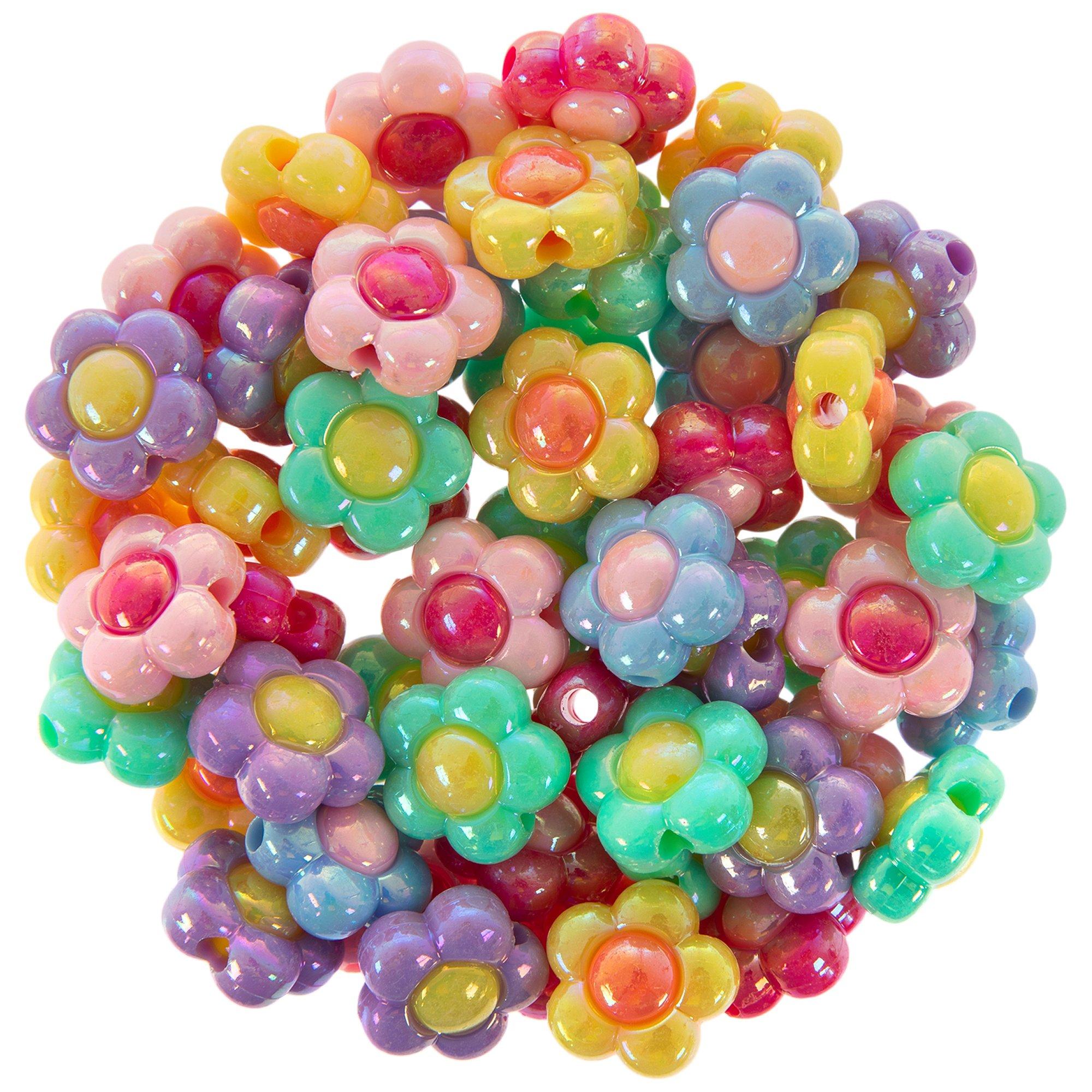 Acrylic AB Flower Beads