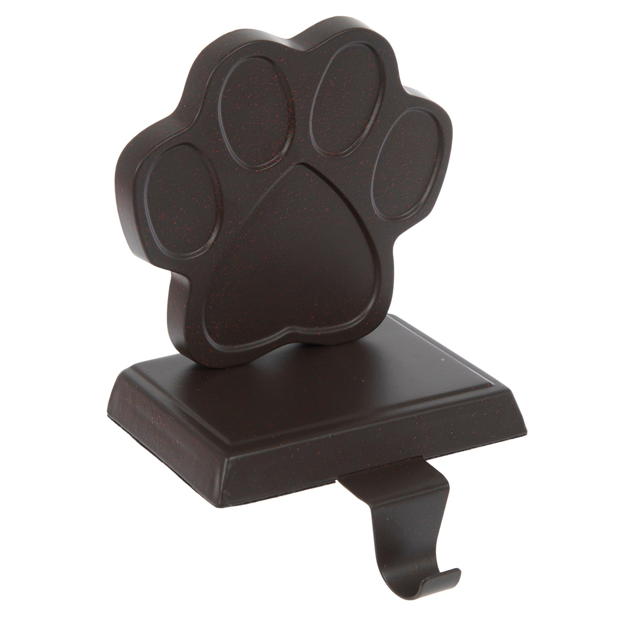 Brown Paw Print Stocking Holder