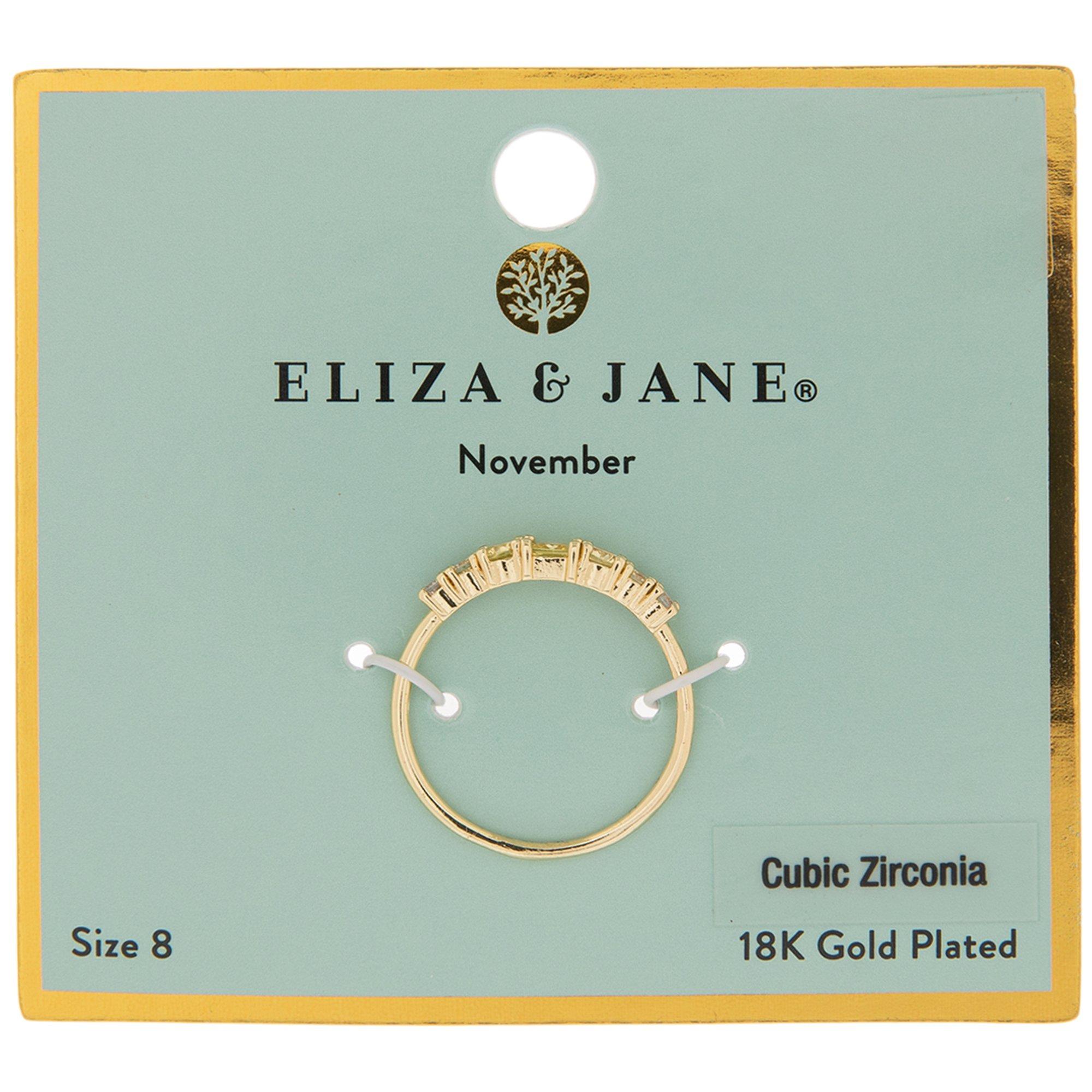 18K Gold Plated Birthstone Ring - Size 8 Pink October 7 18K Gold Plated Birthstone Ring - Size 8 Pink October