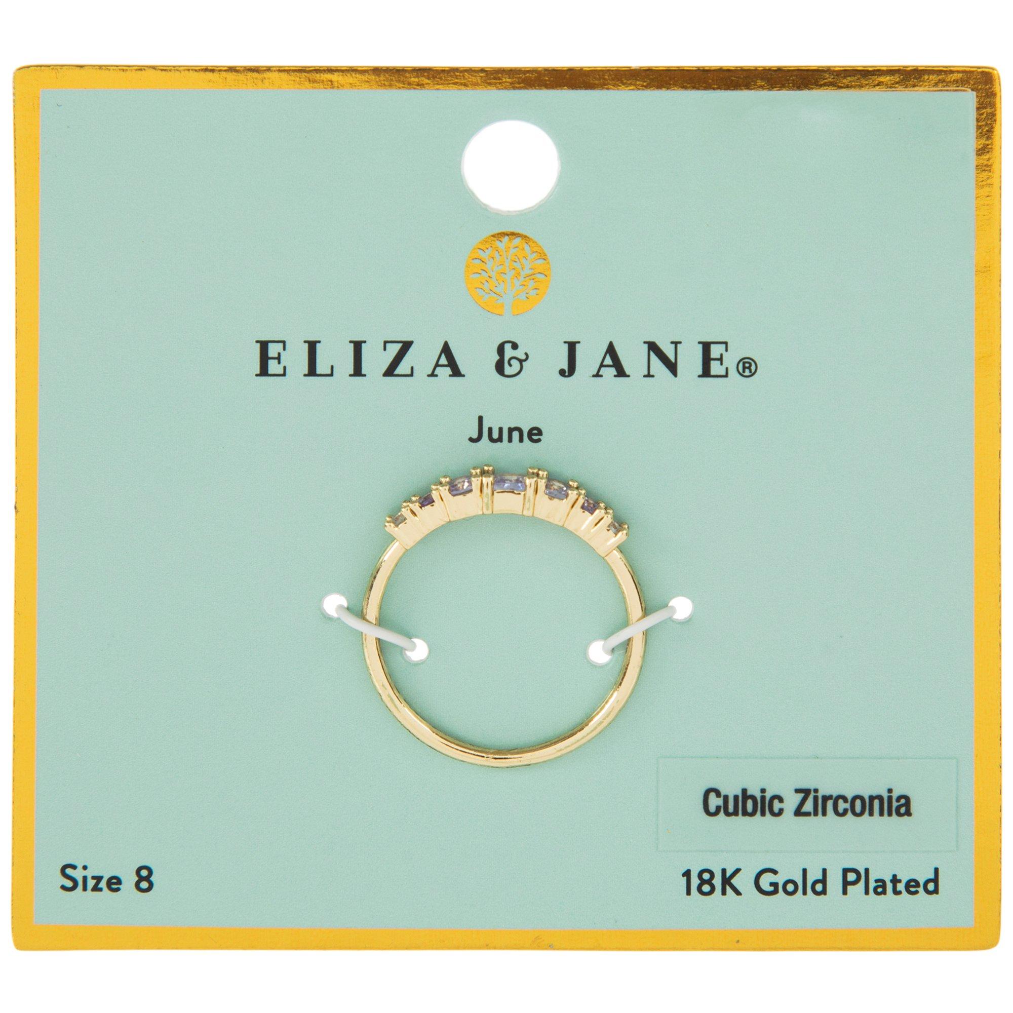18K Gold Plated Birthstone Ring - Size 8 Light Green August 5 18K Gold Plated Birthstone Ring - Size 8 Light Green August