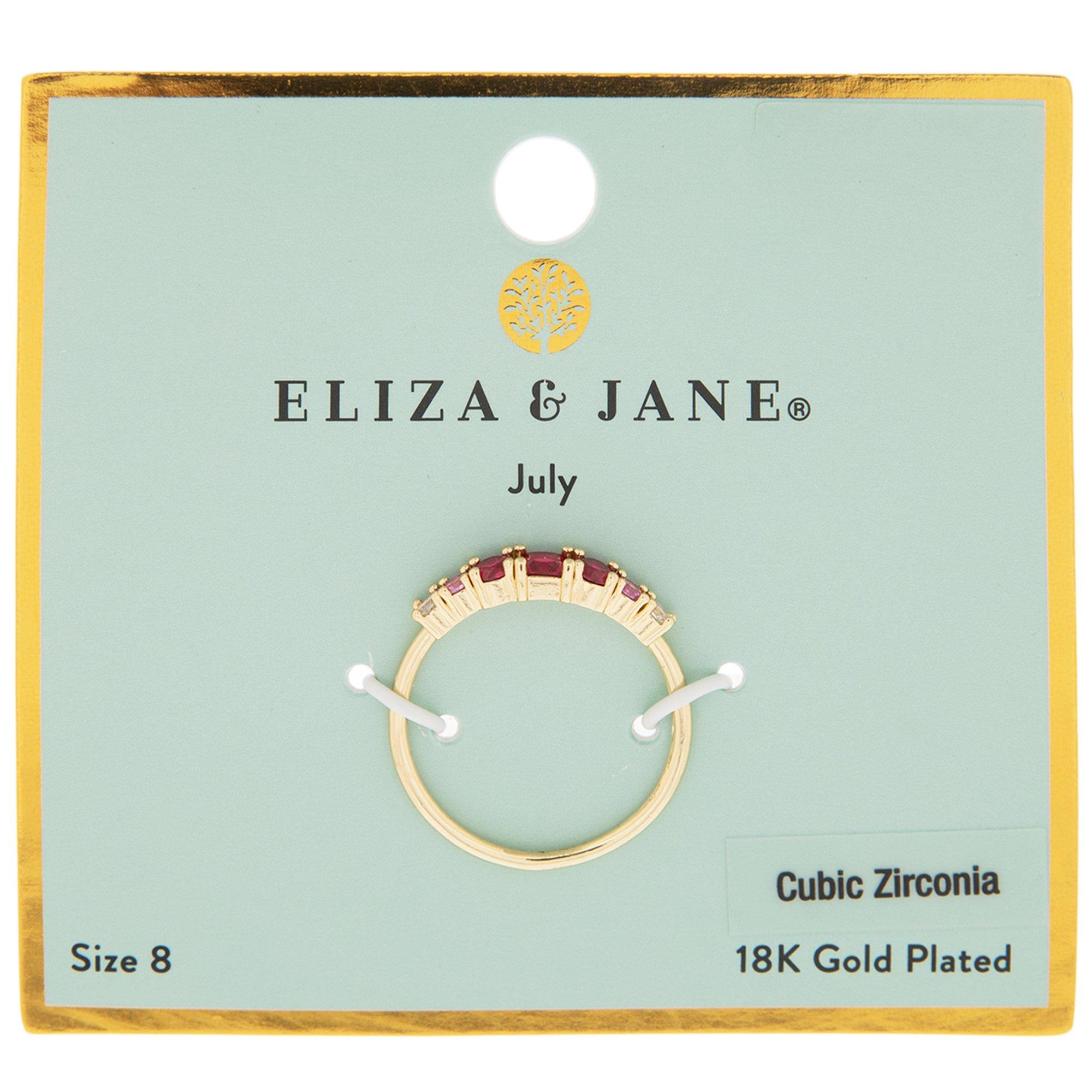 18K Gold Plated Birthstone Ring - Size 8 Green May 10 18K Gold Plated Birthstone Ring - Size 8 Green May