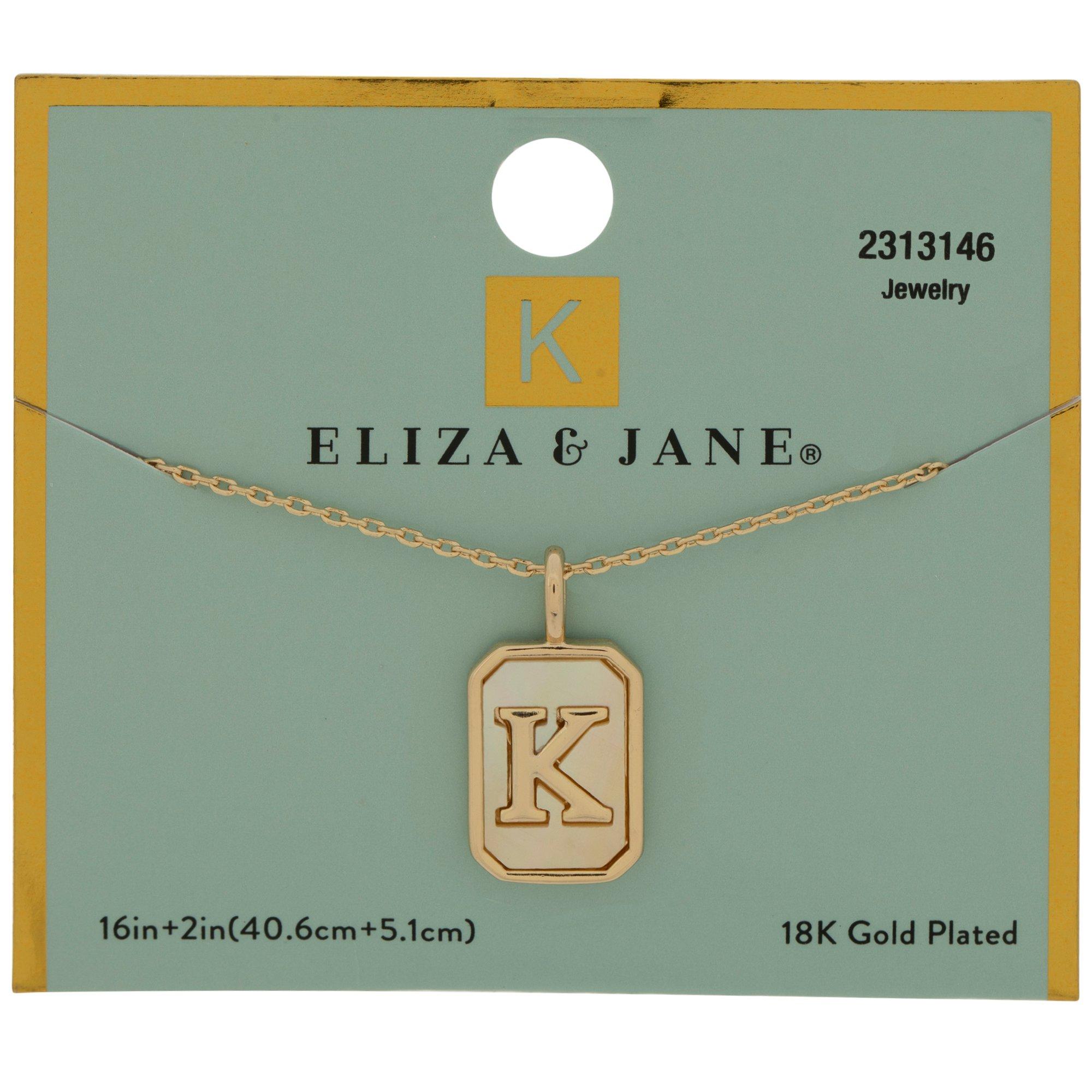 18K Gold Plated Monogram Chain Necklace