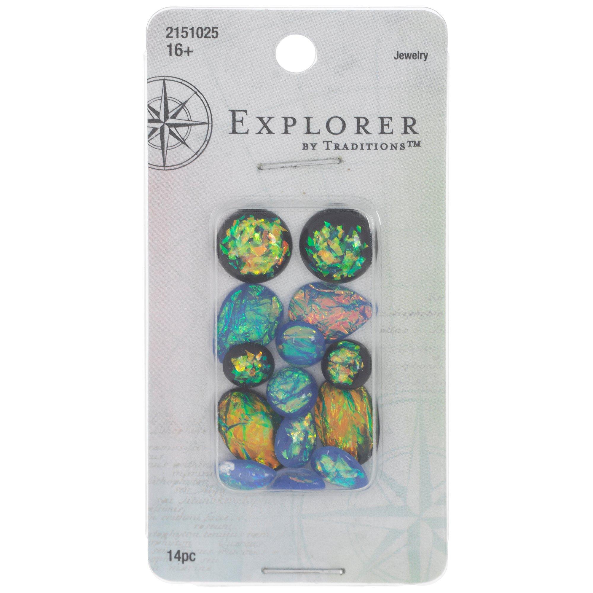 Blue & Black Foil Cabochons