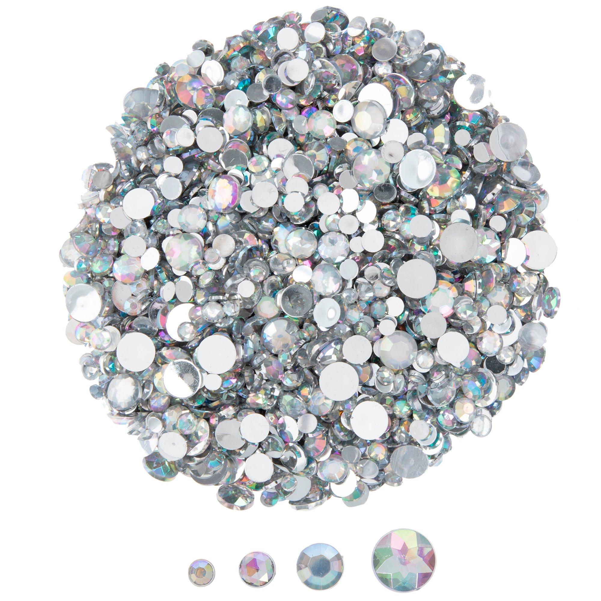 Assorted Crystal AB Round Flatback Rhinestones