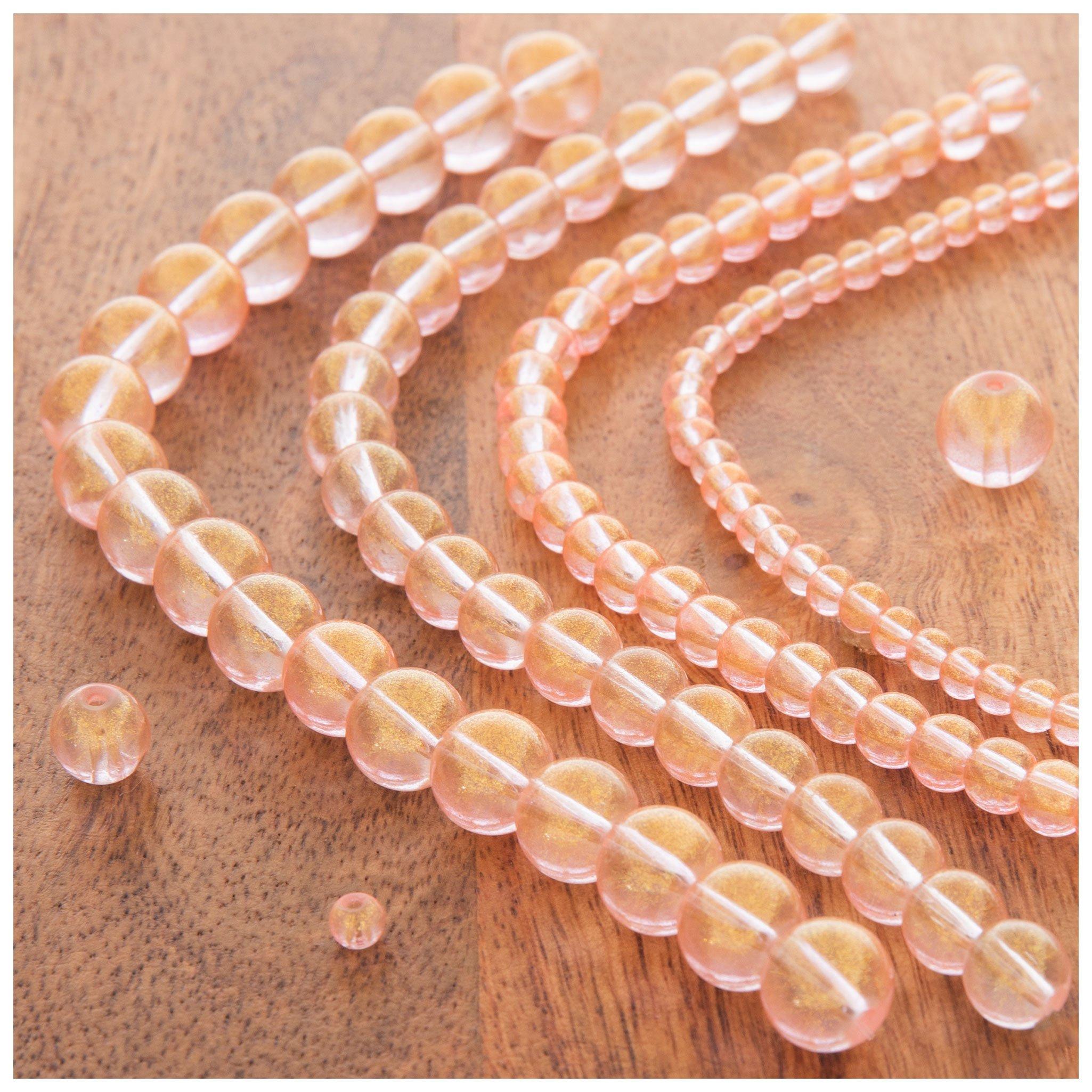 Glitter Glass Coated Bead Strands Coral - Hobby Lobby