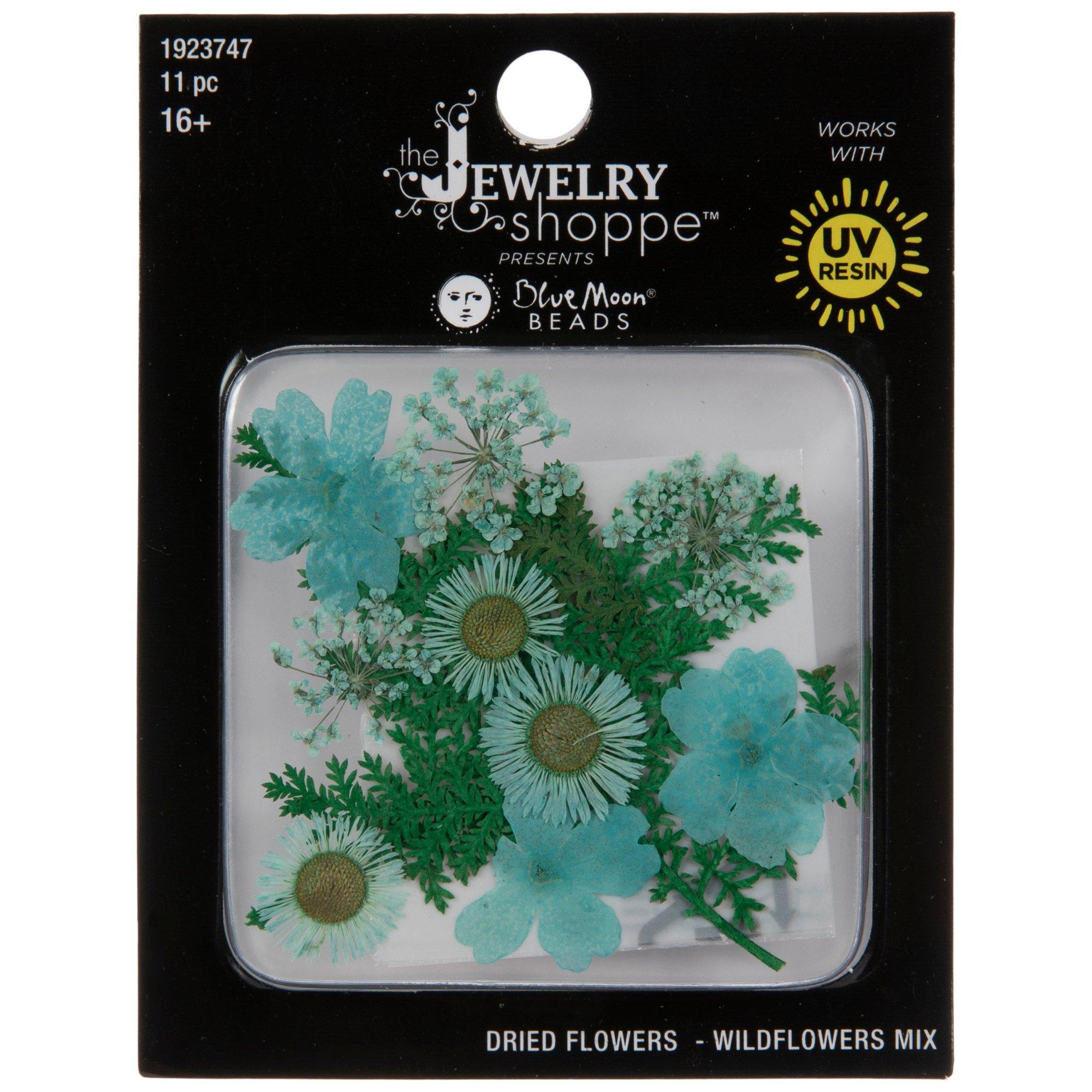Blue Pressed Wildflowers