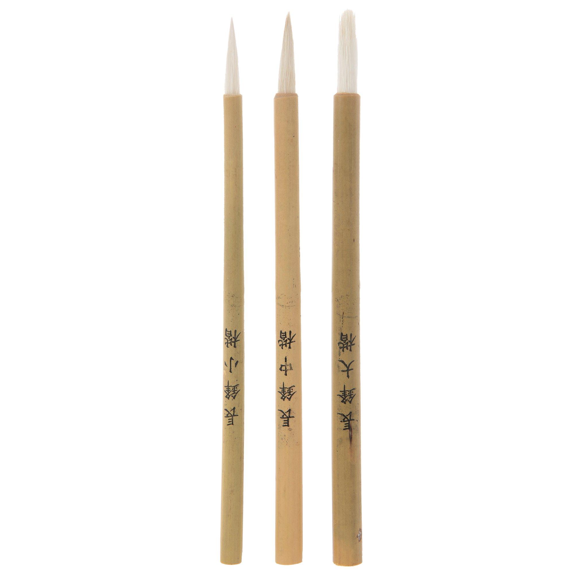Curate + Colour Bamboo Paint Brushes - 3 Piece Set
