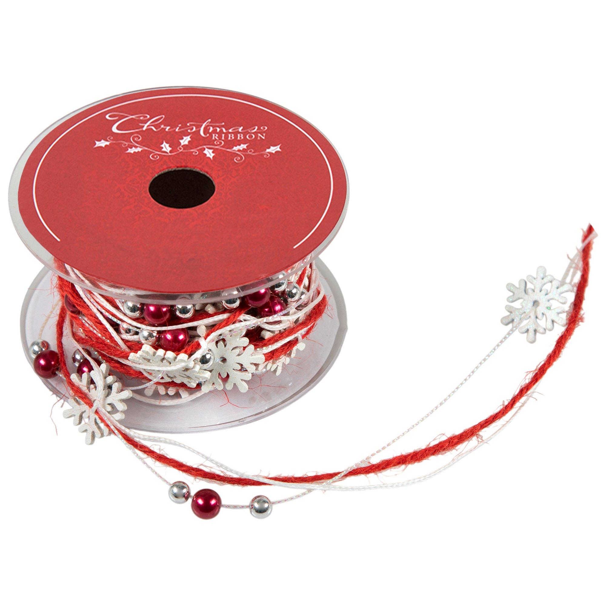 Beaded Jute & Trinket Ribbon - 13/16"