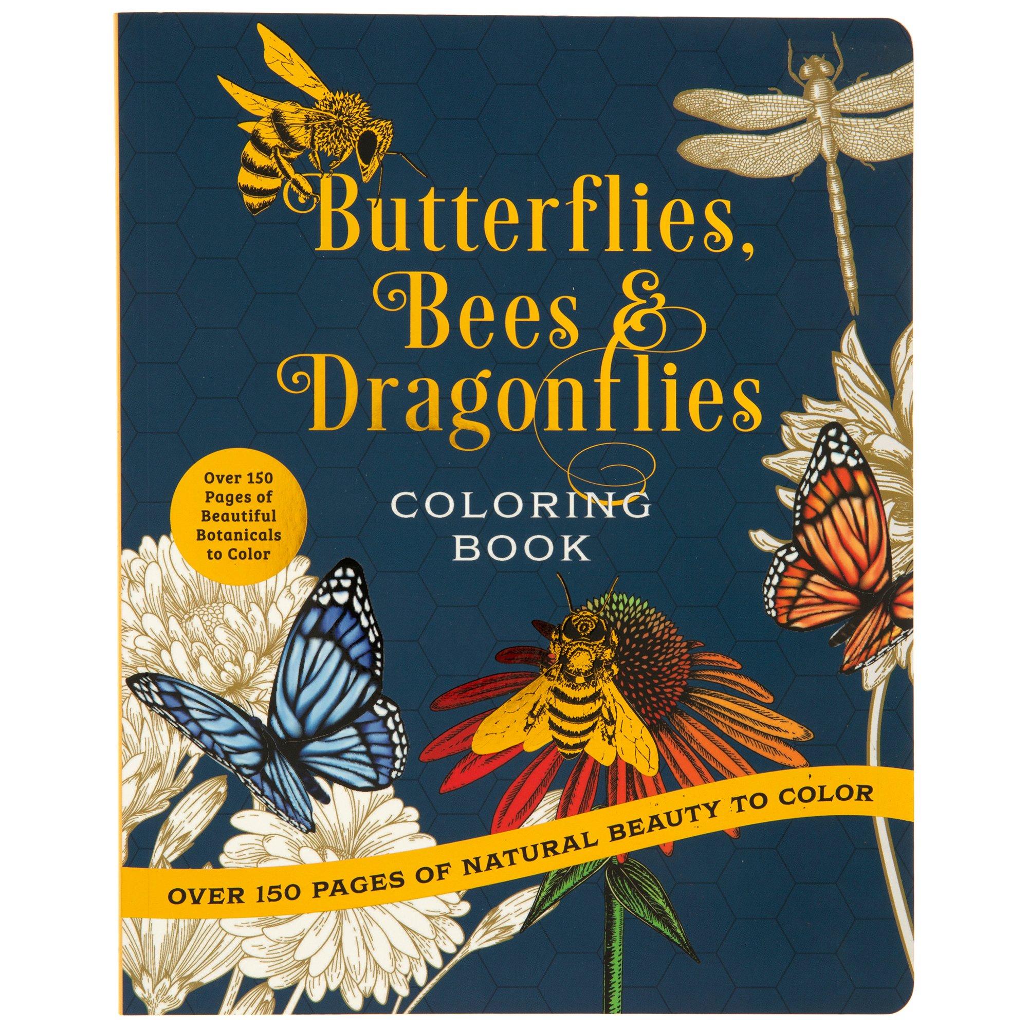 Butterflies, Bees & Dragonflies Coloring Book