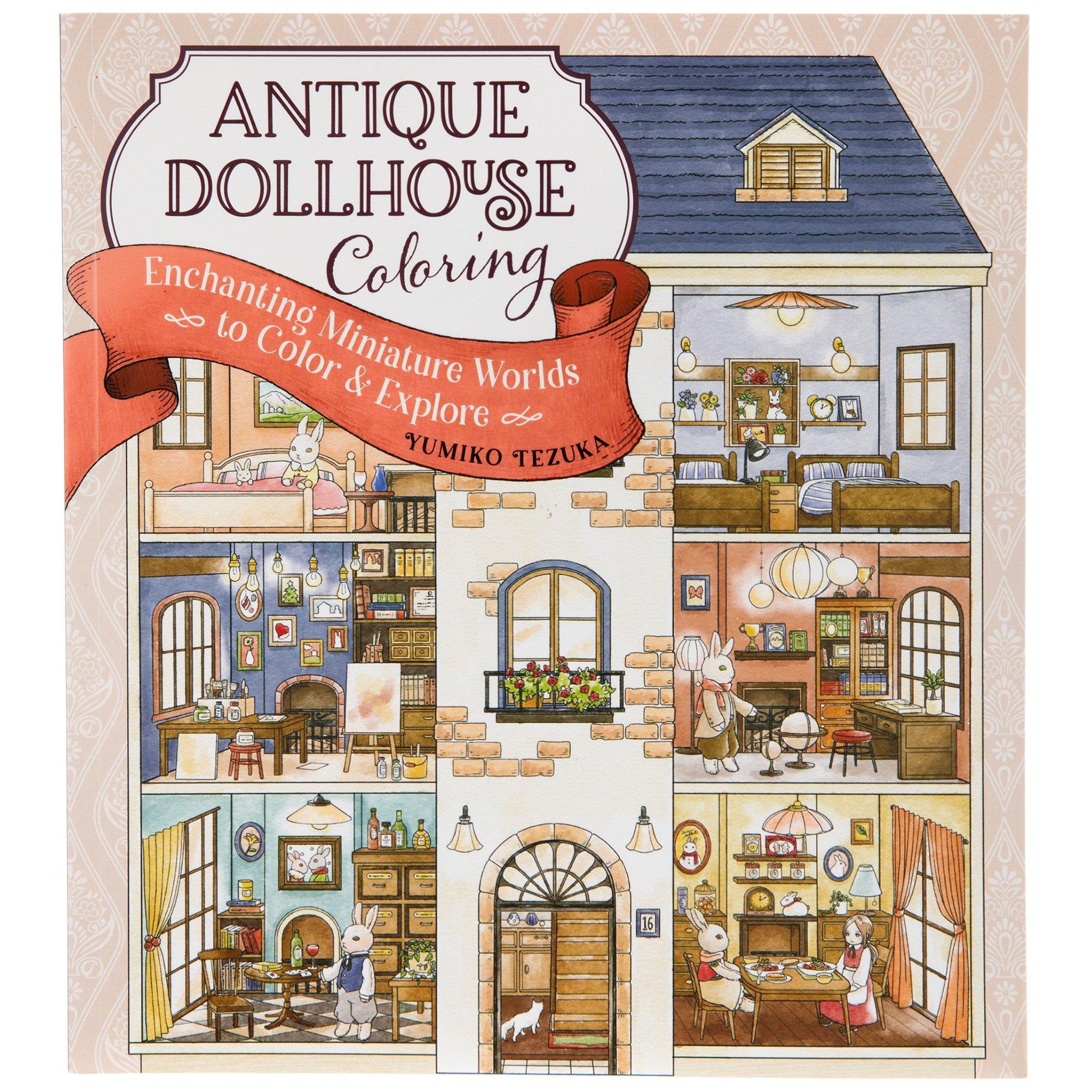 Antique Dollhouse Coloring Book