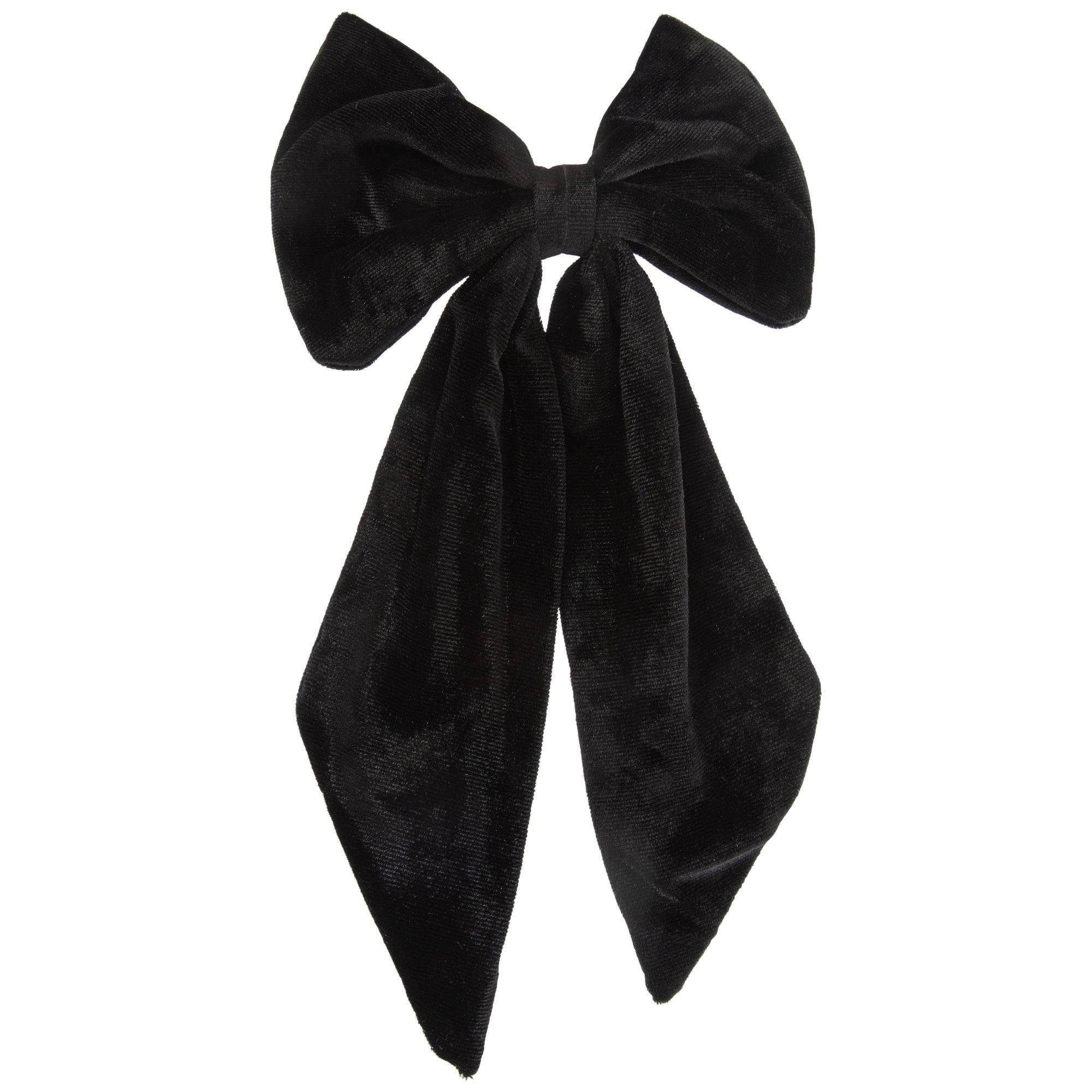 Black Velvet Hair Bow Clip