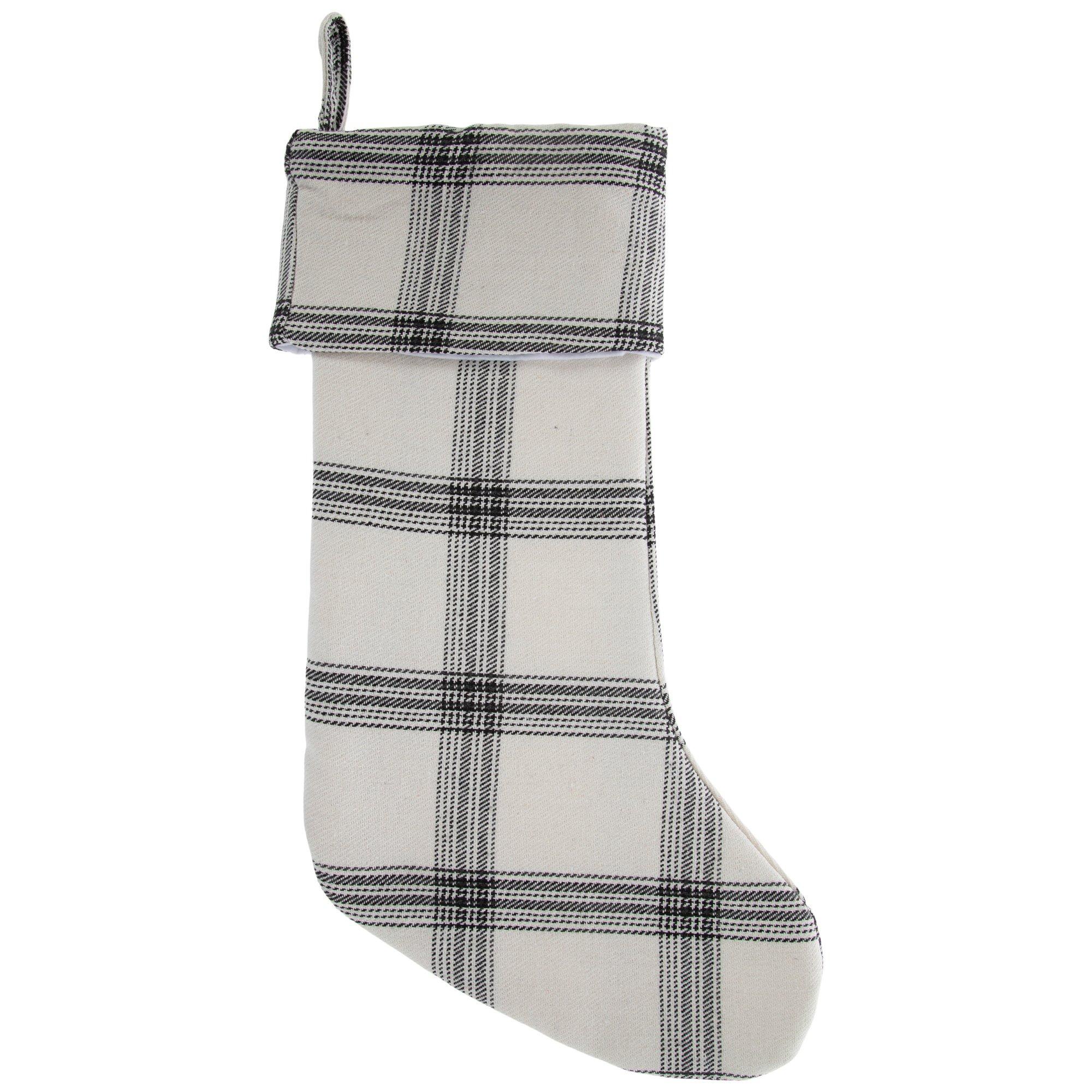 Black & White Plaid Stocking