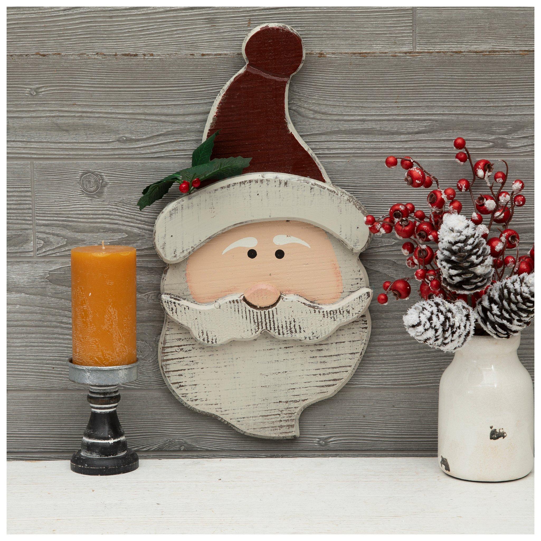 Rustic Santa Chunky Wood Wall Decor - Hobby Lobby