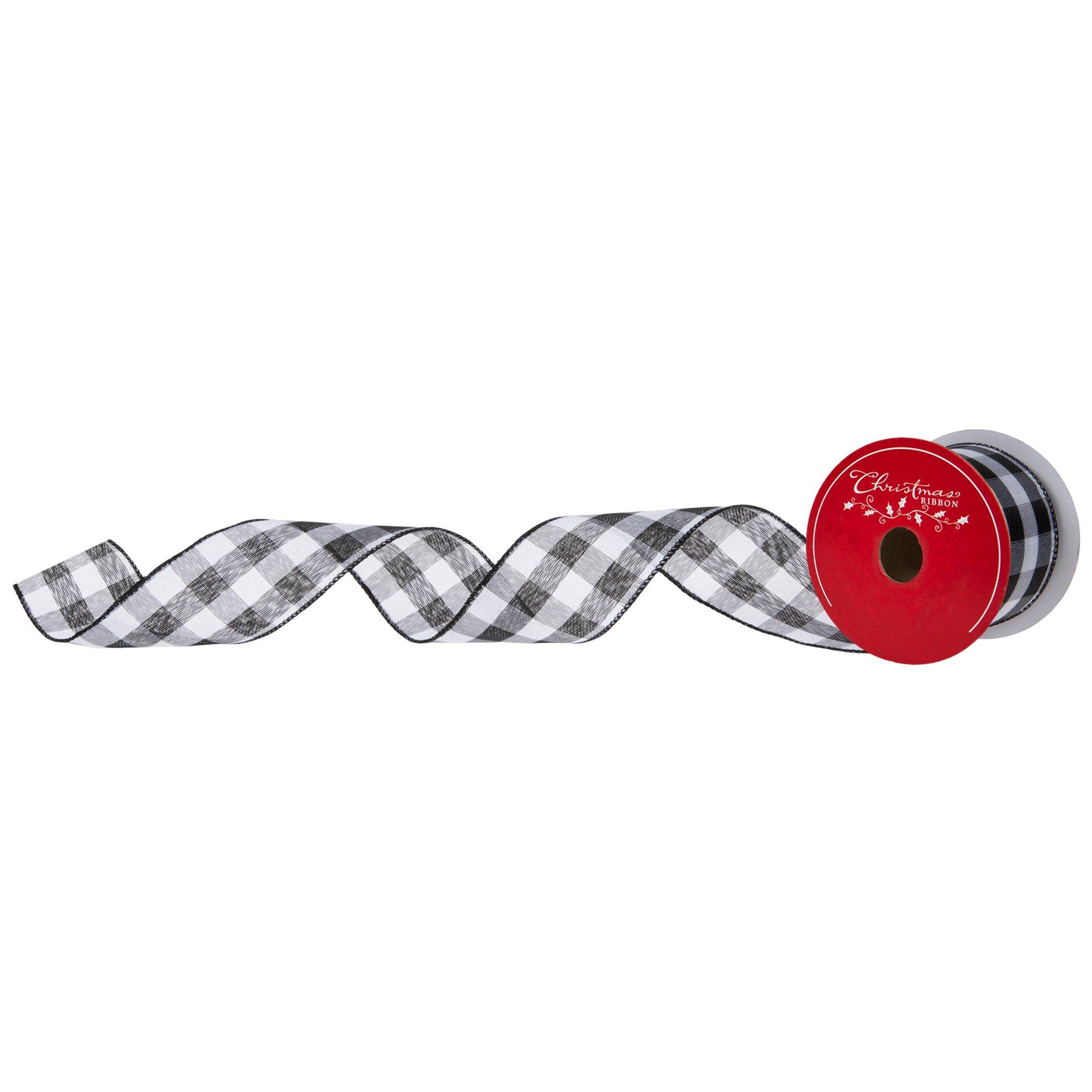 Black & White Buffalo Plaid Ribbon - 2 1/2"