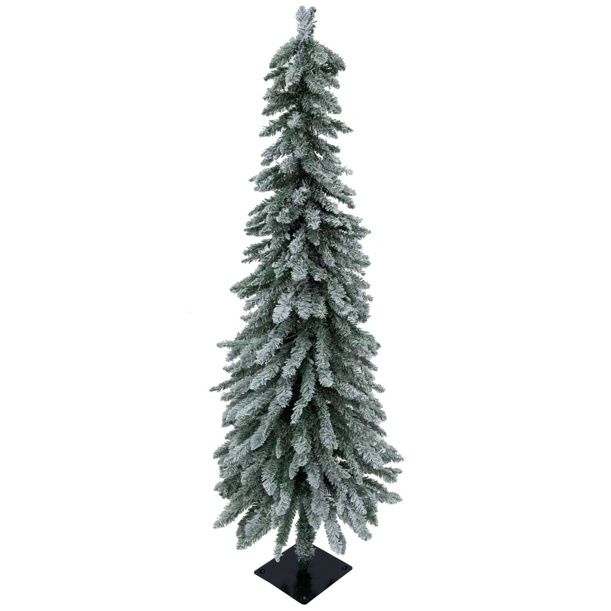 Flocked Alpine Pre-Lit Christmas Tree - 5 ft