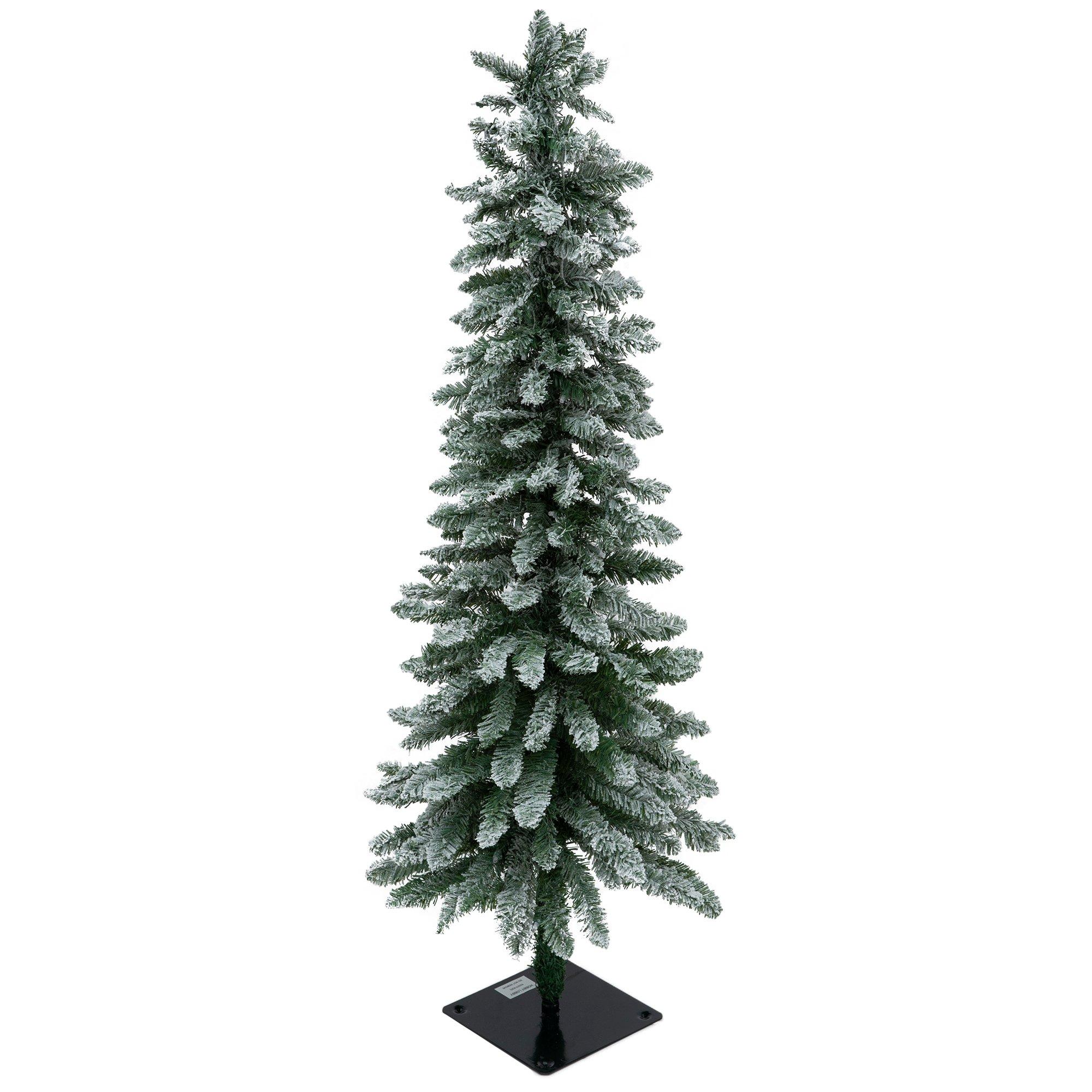 Flocked Alpine Pre-Lit Christmas Tree - 4 ft