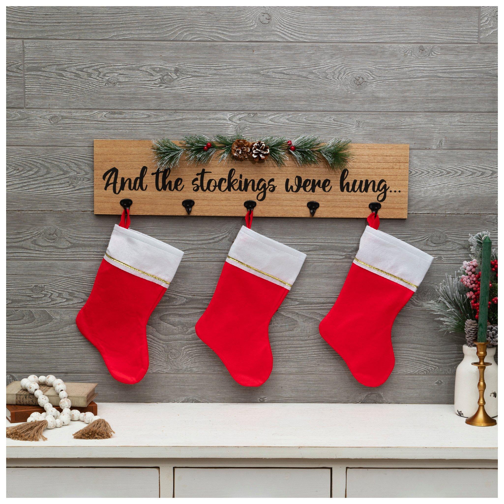 And The Stockings Were Hung Wood Stocking Holder