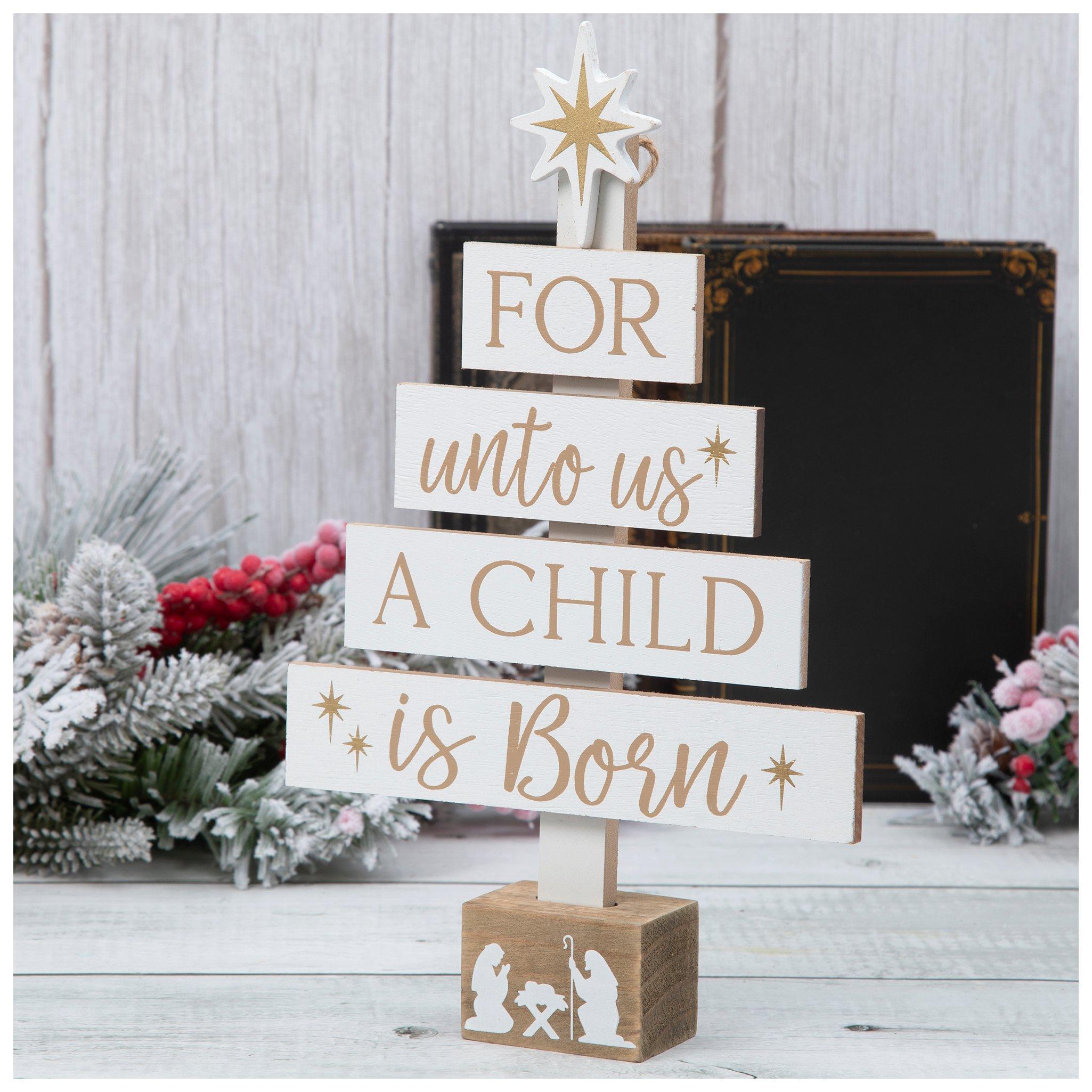 A Child Is Born Tree Wood Decor
