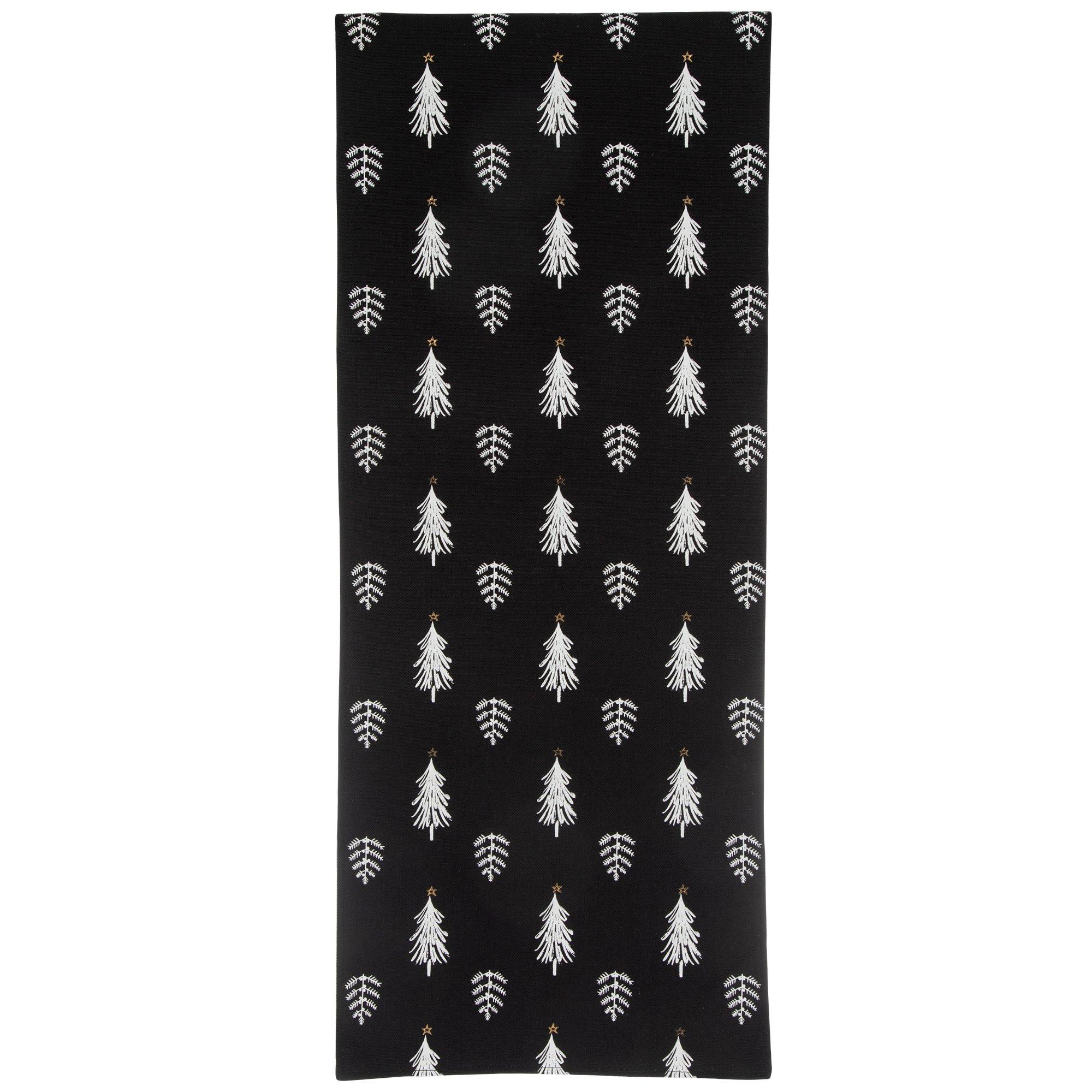 Black & White Trees Table Runner