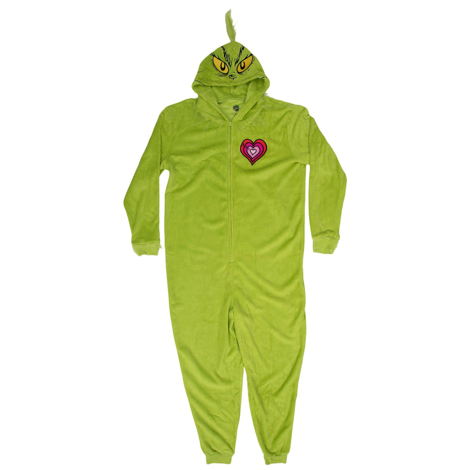 Adult Grinch Heart Union Suit