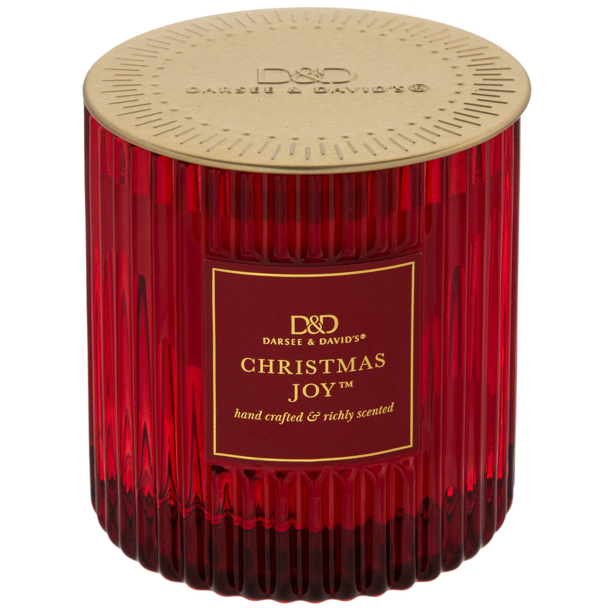 Christmas Joy Red Glass Jar Candle