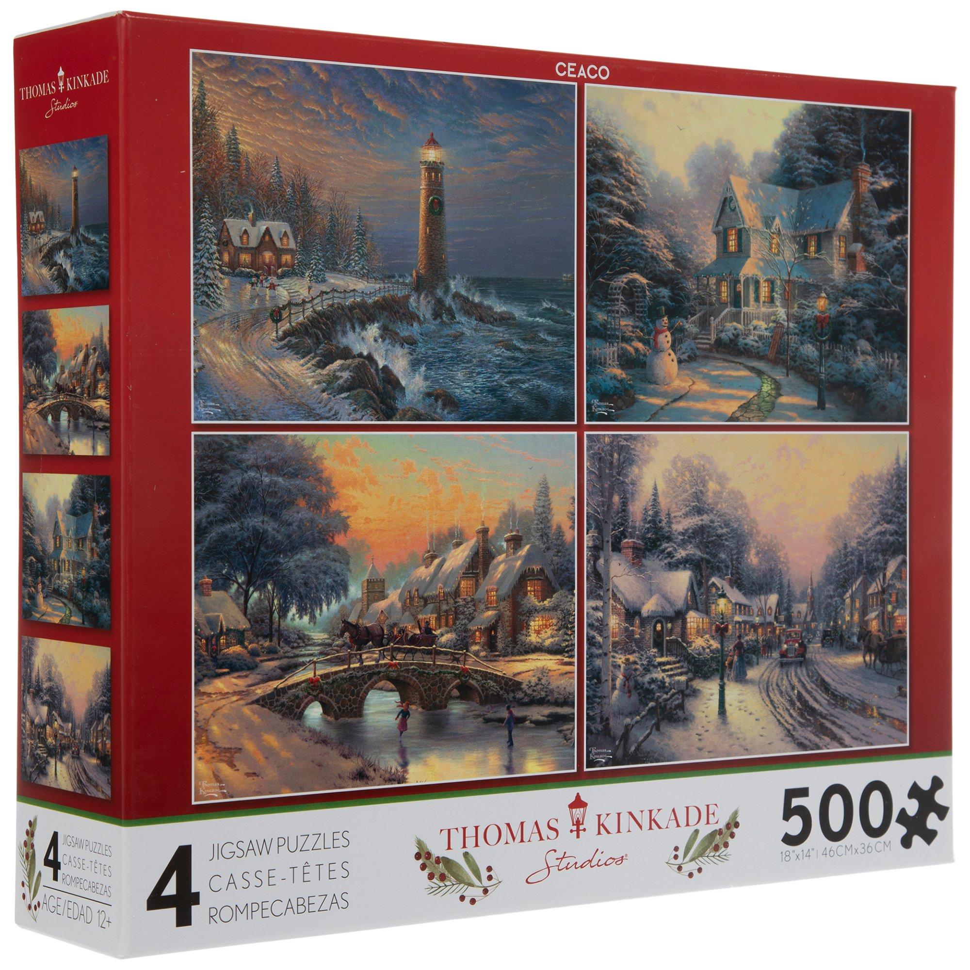 4-In-1 Thomas Kinkade Puzzles