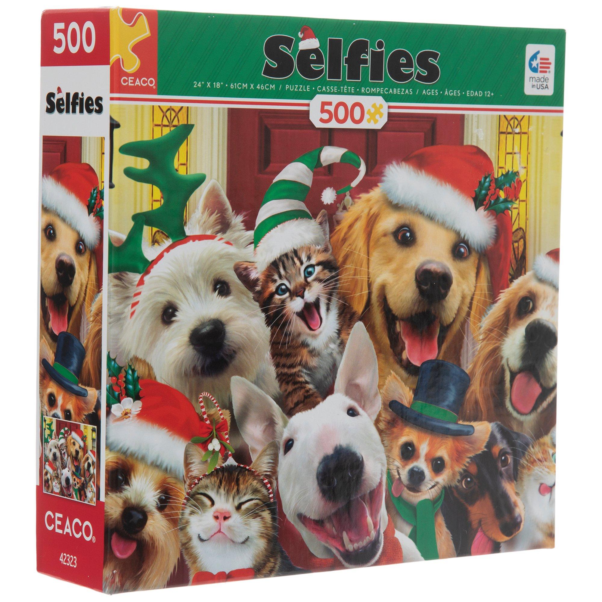 Christmas Cat & Dog Selfies Puzzle