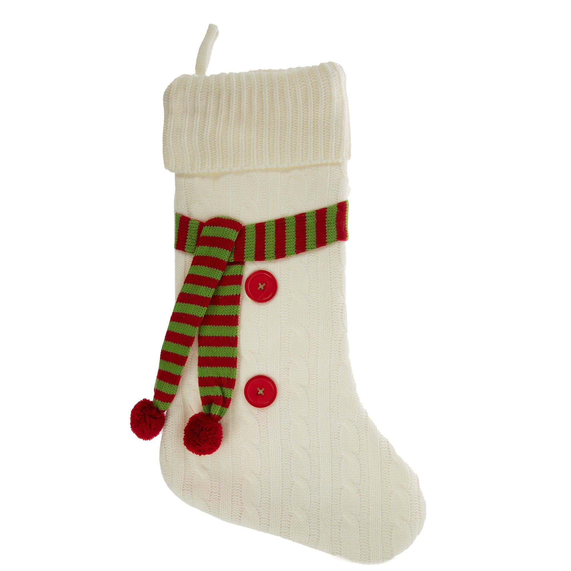 Cable Knit & Scarf Stocking Cream