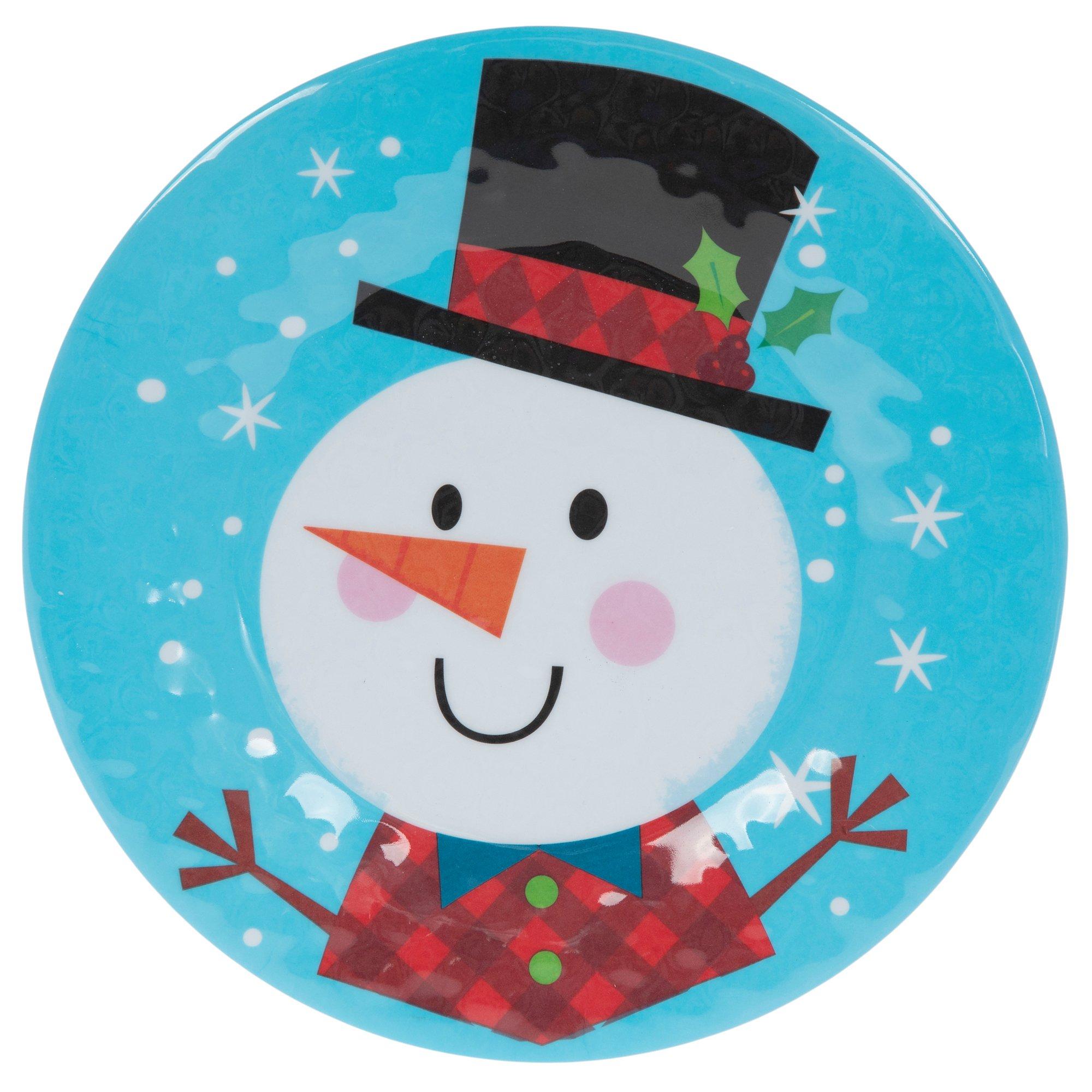 Blue Snowman Plate