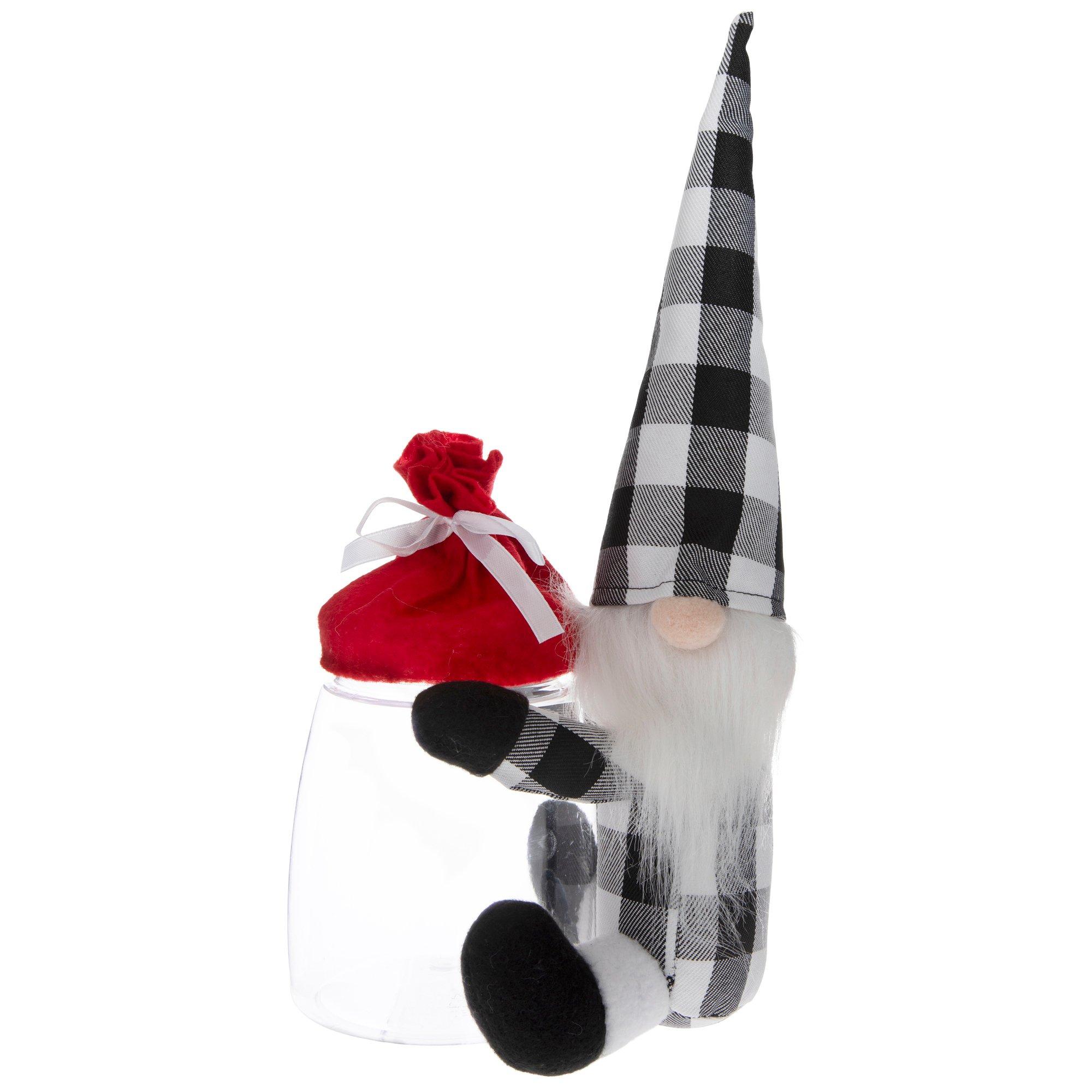 Buffalo Plaid Gnome Jar Black & White