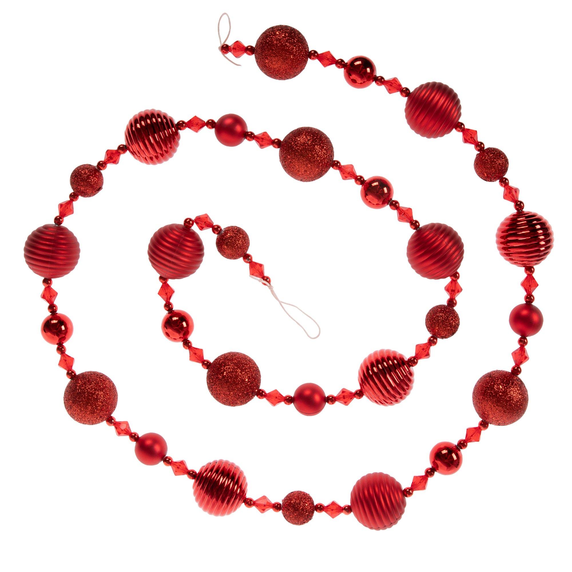 Ball Ornament Garland Red