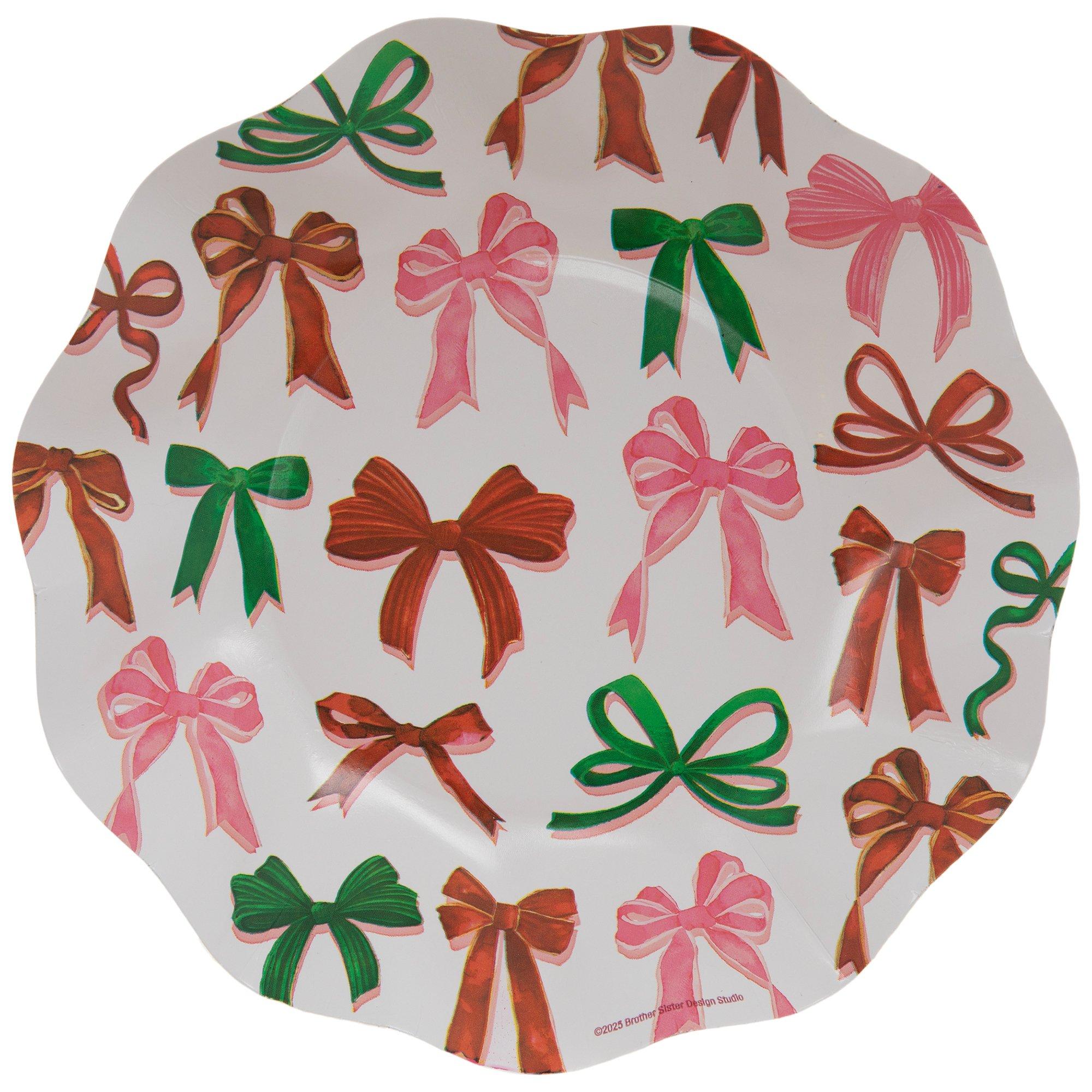 Bows Scalloped Paper Plates