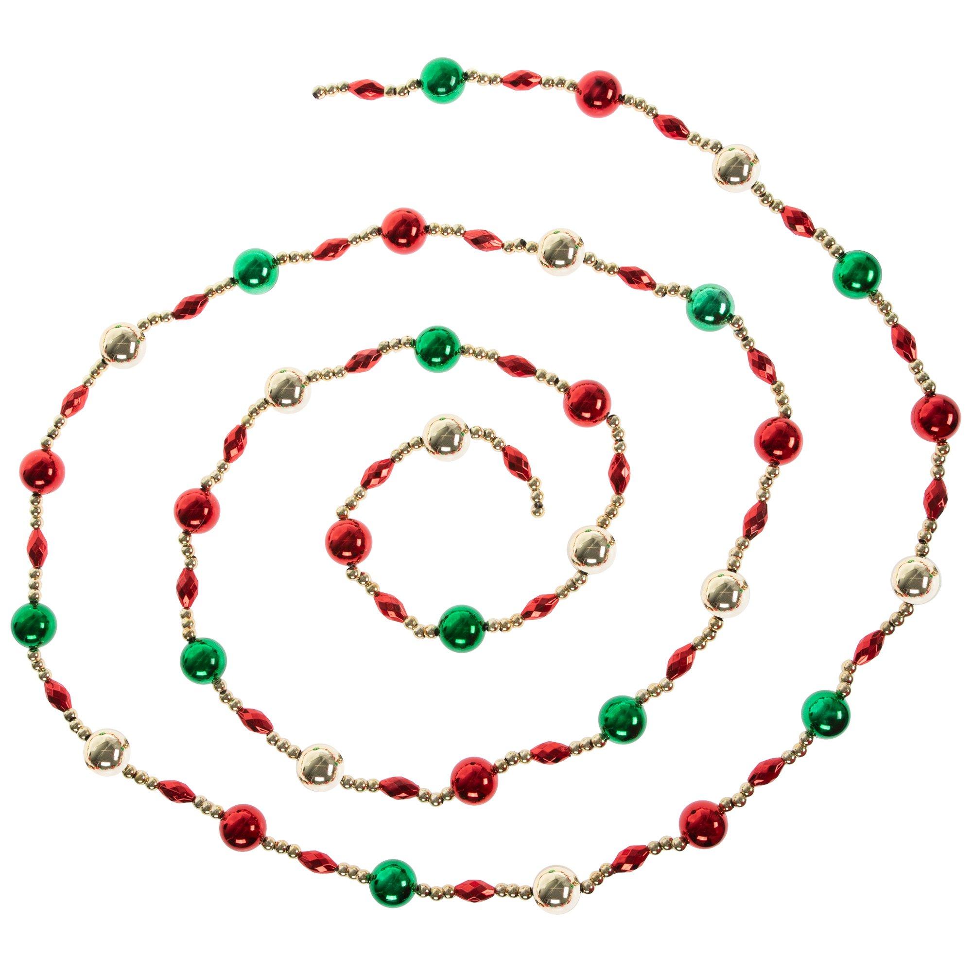 Bead Garland Red, Green & Gold