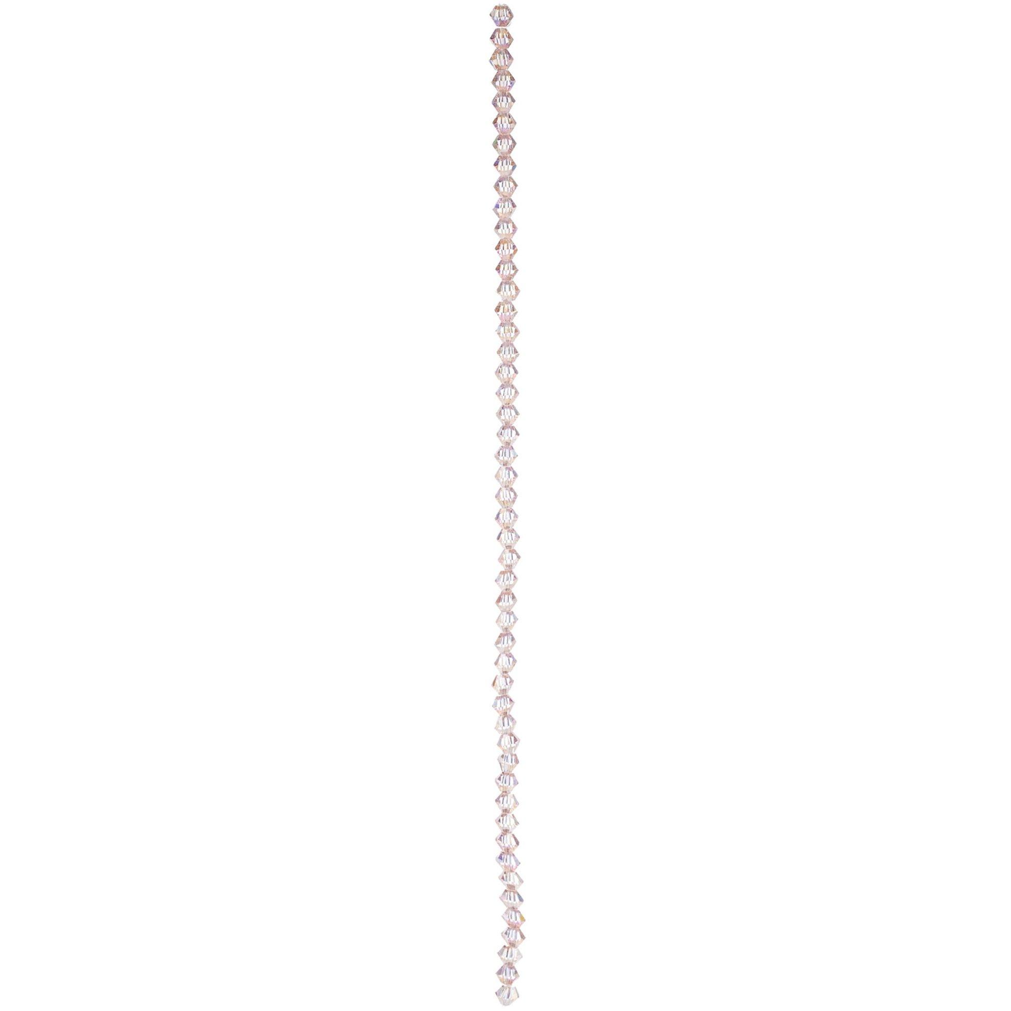 Bicone Plated Glass Bead Strand Jet Black