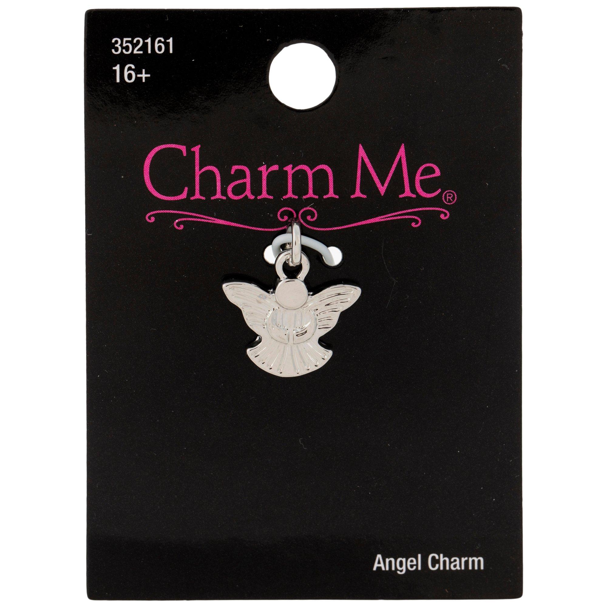 Mini Angel Charm Imitation Rhodium