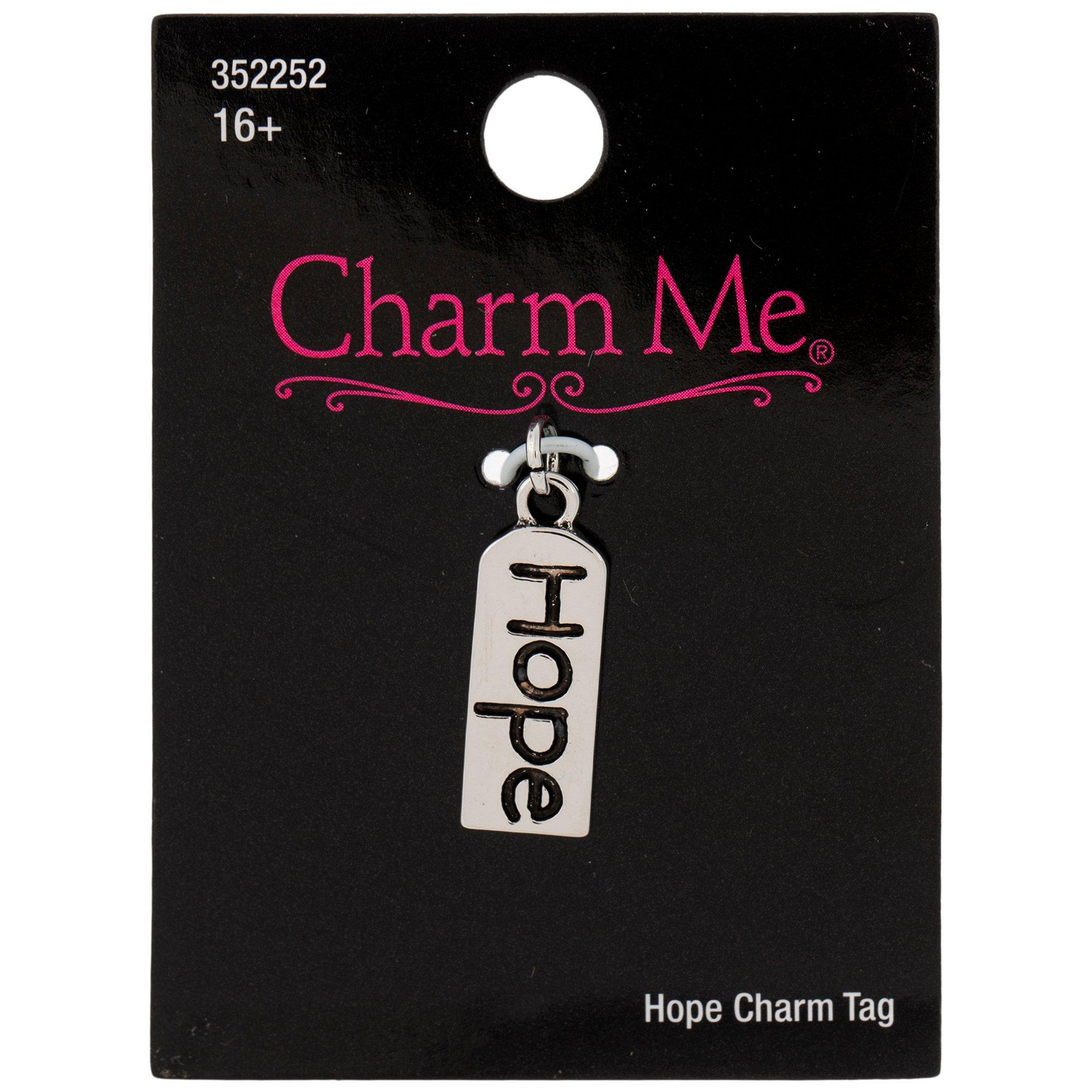 Hope Tag Charm Imitation Rhodium