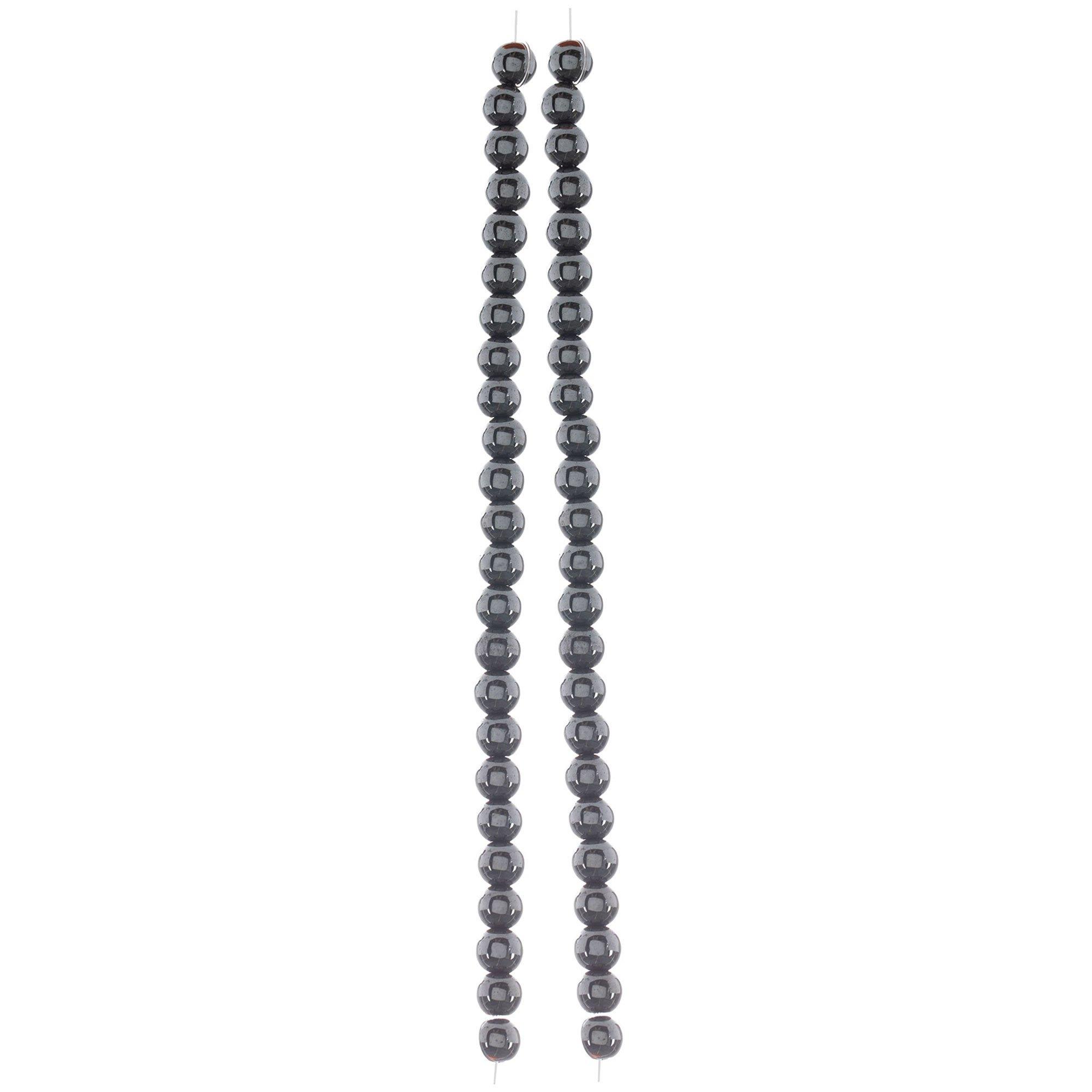 Round Plated Hematite Bead Strands