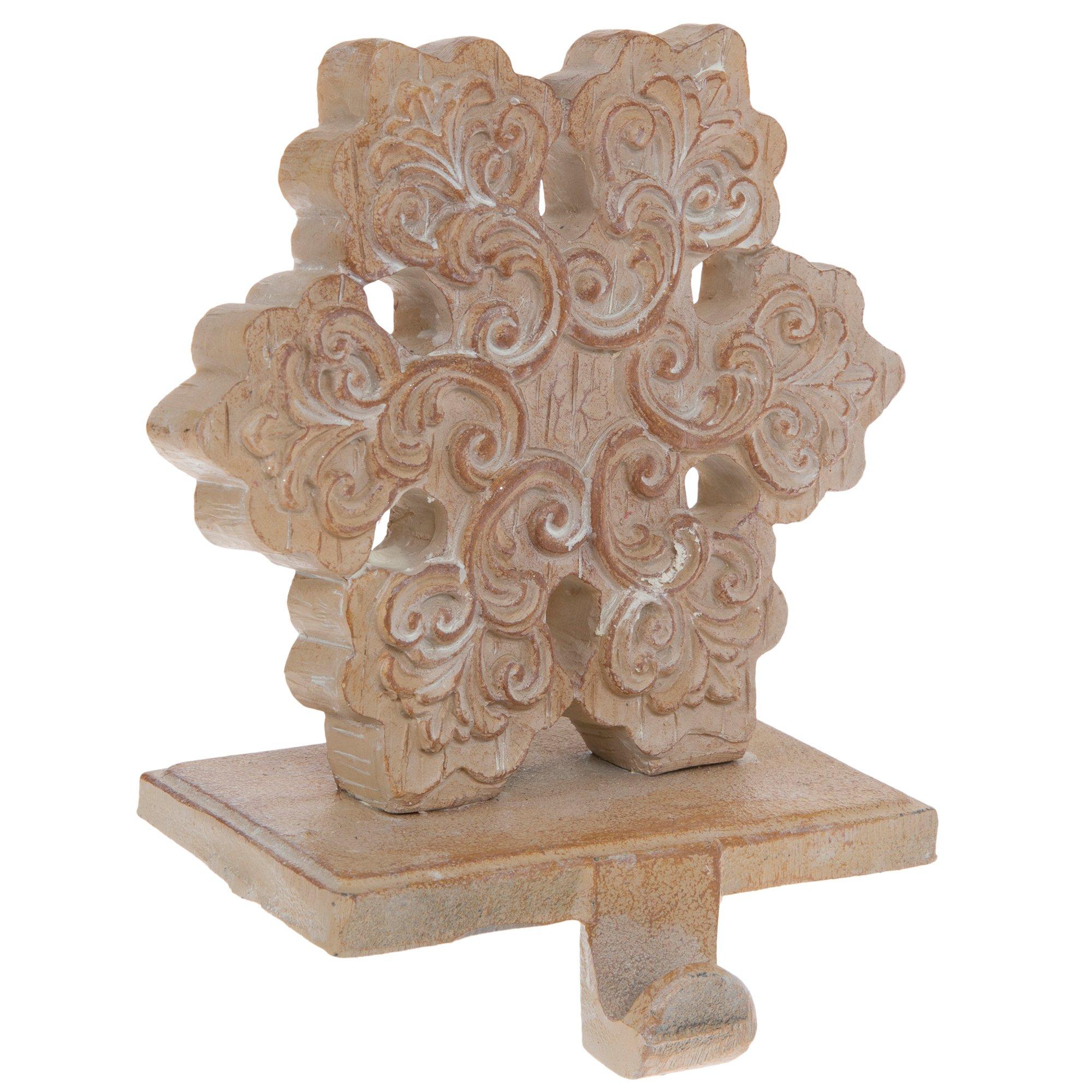 Carved Snowflake Stocking Holder