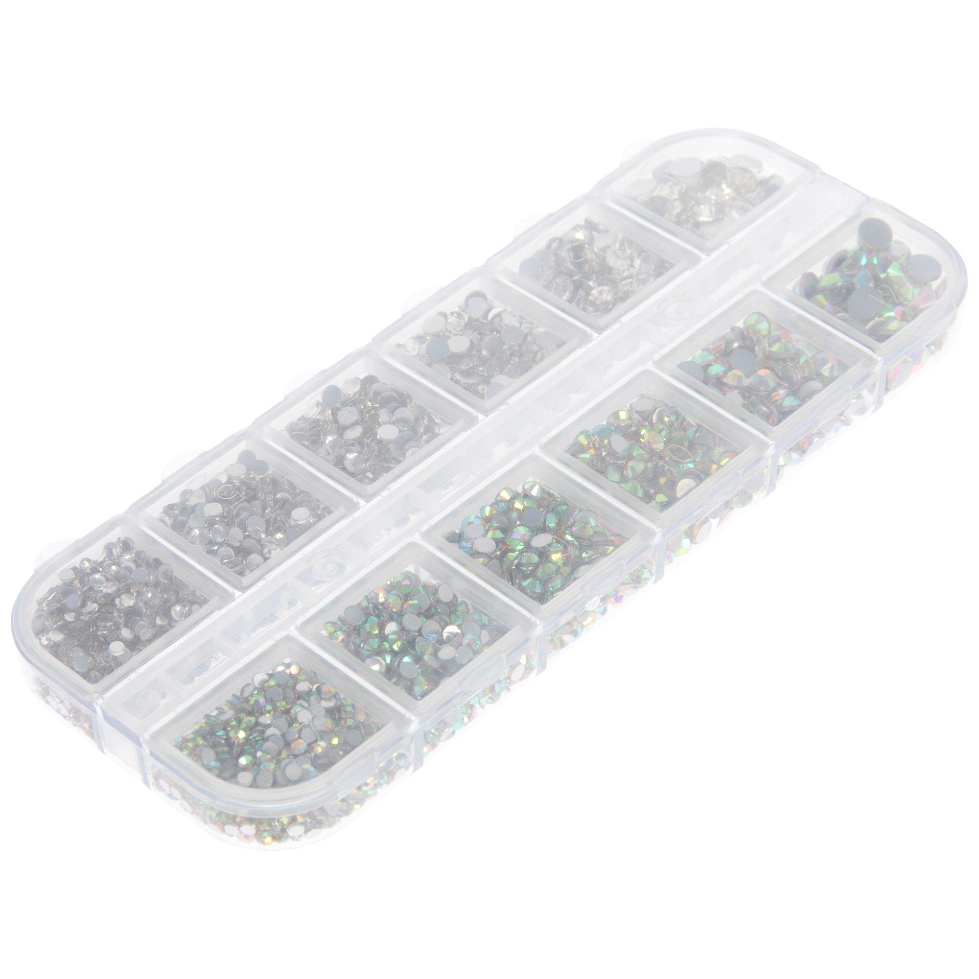 Crystal & Crystal Round Faceted Glass Flatbacks