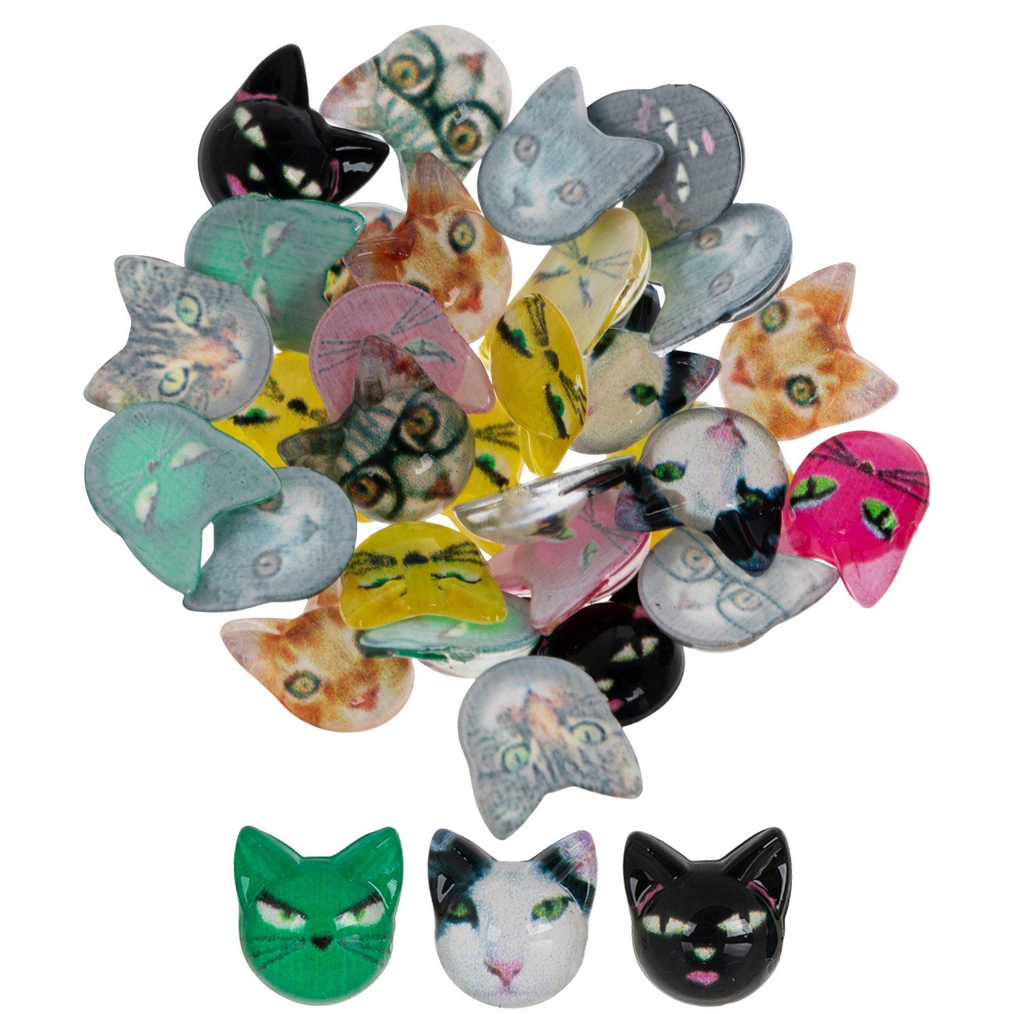 Cat Face Flatback Embellishments