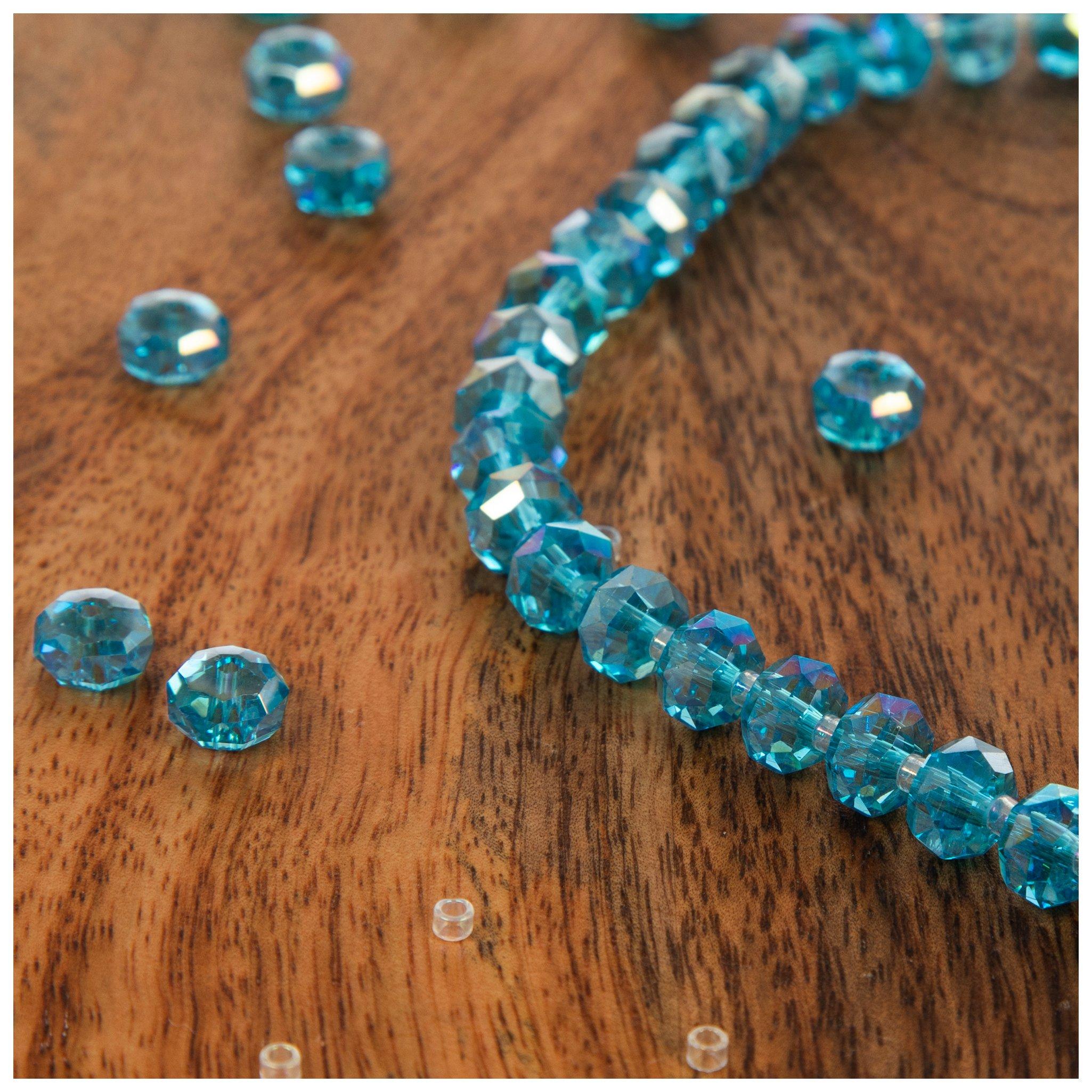 AB Plated Glass Faceted Bead Strand Peridot