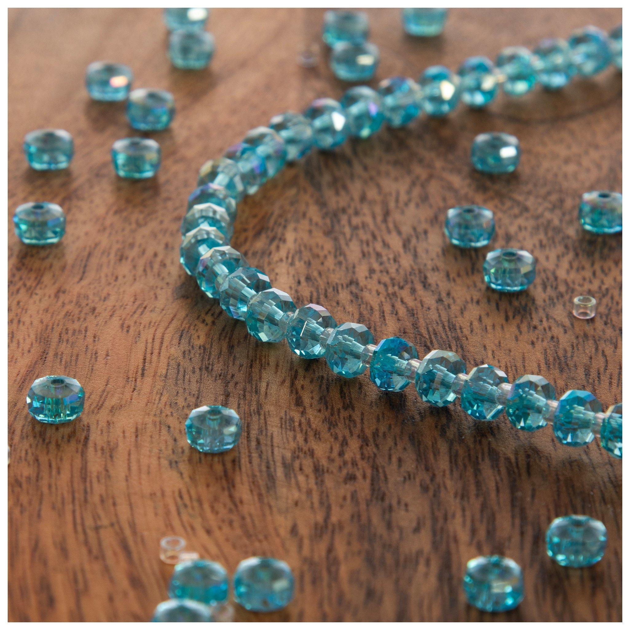 AB Plated Glass Faceted Bead Strand Peridot 3 AB Plated Glass Faceted Bead Strand Peridot