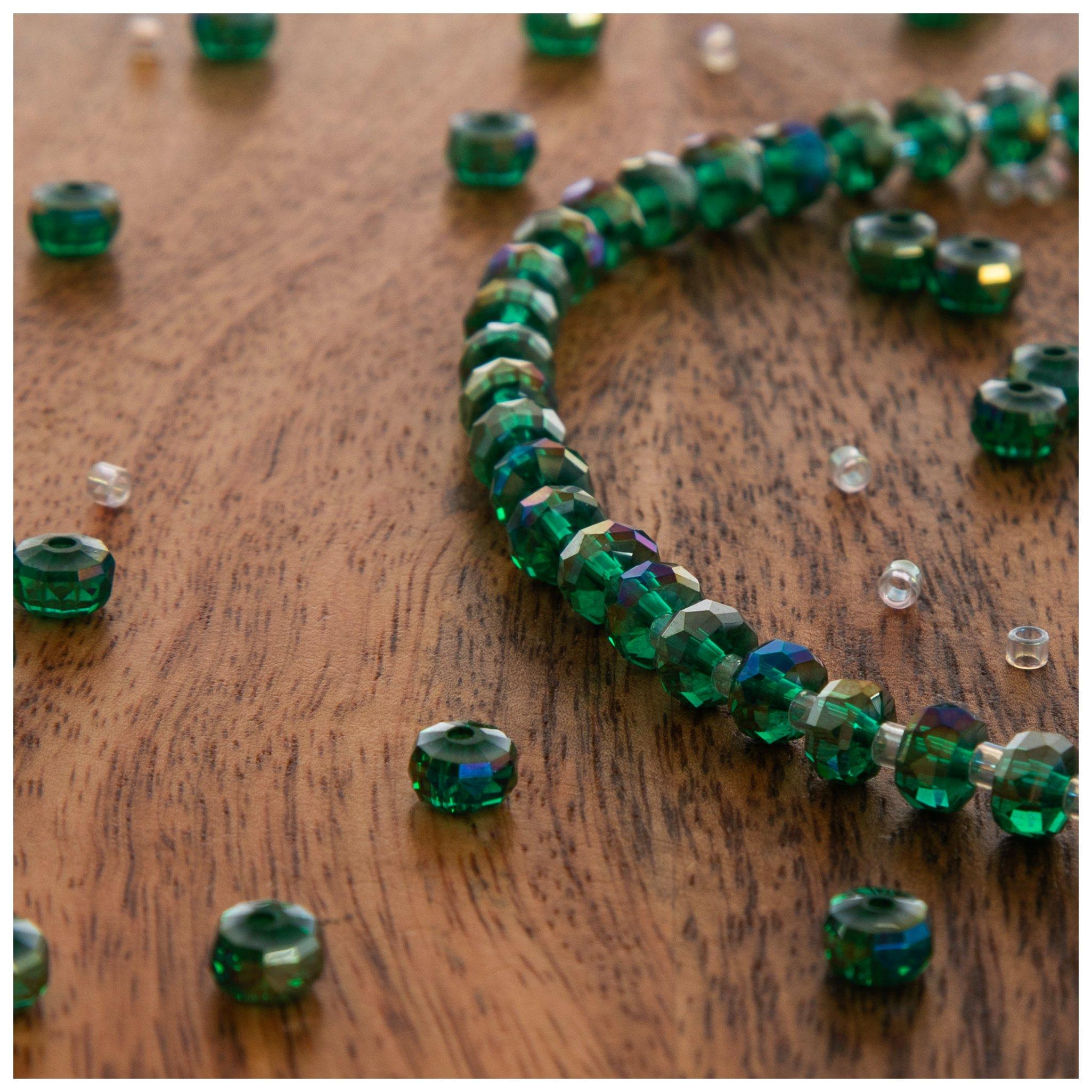AB Plated Glass Faceted Bead Strand Blue