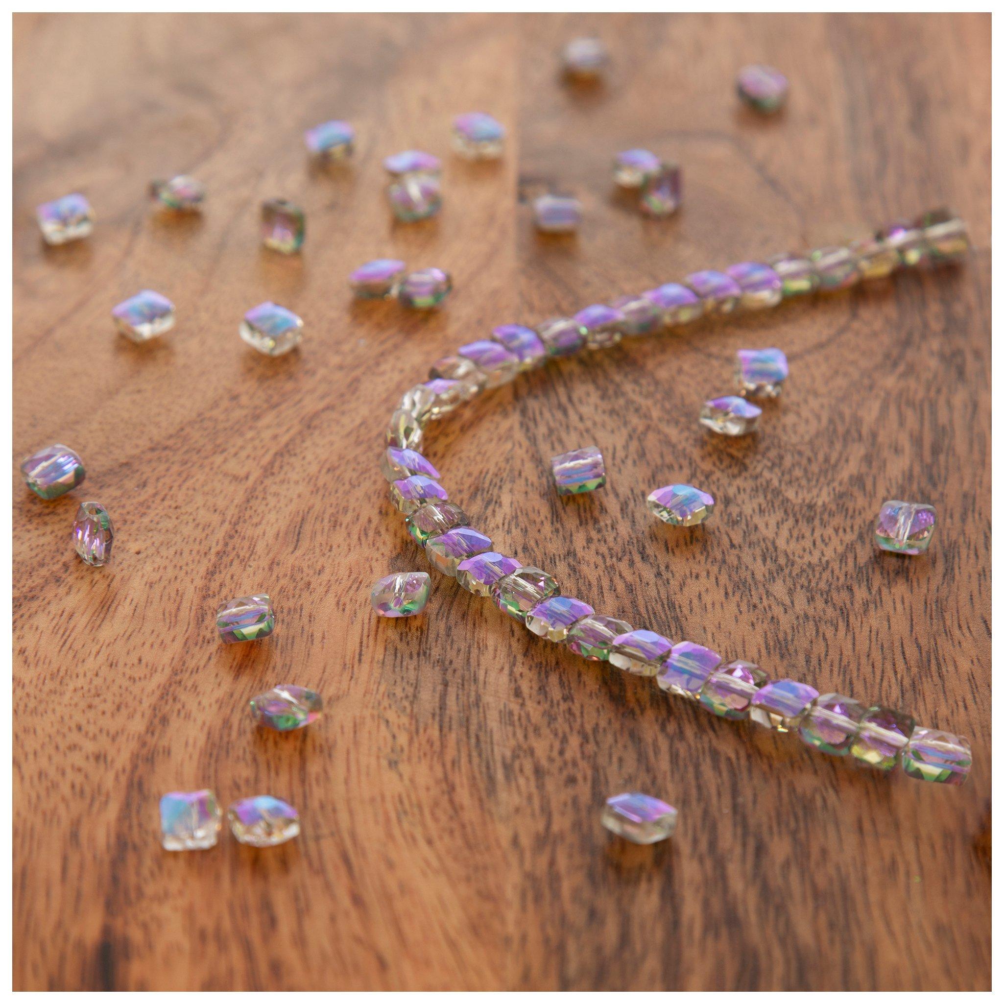 AB Square Glass Bead Strand