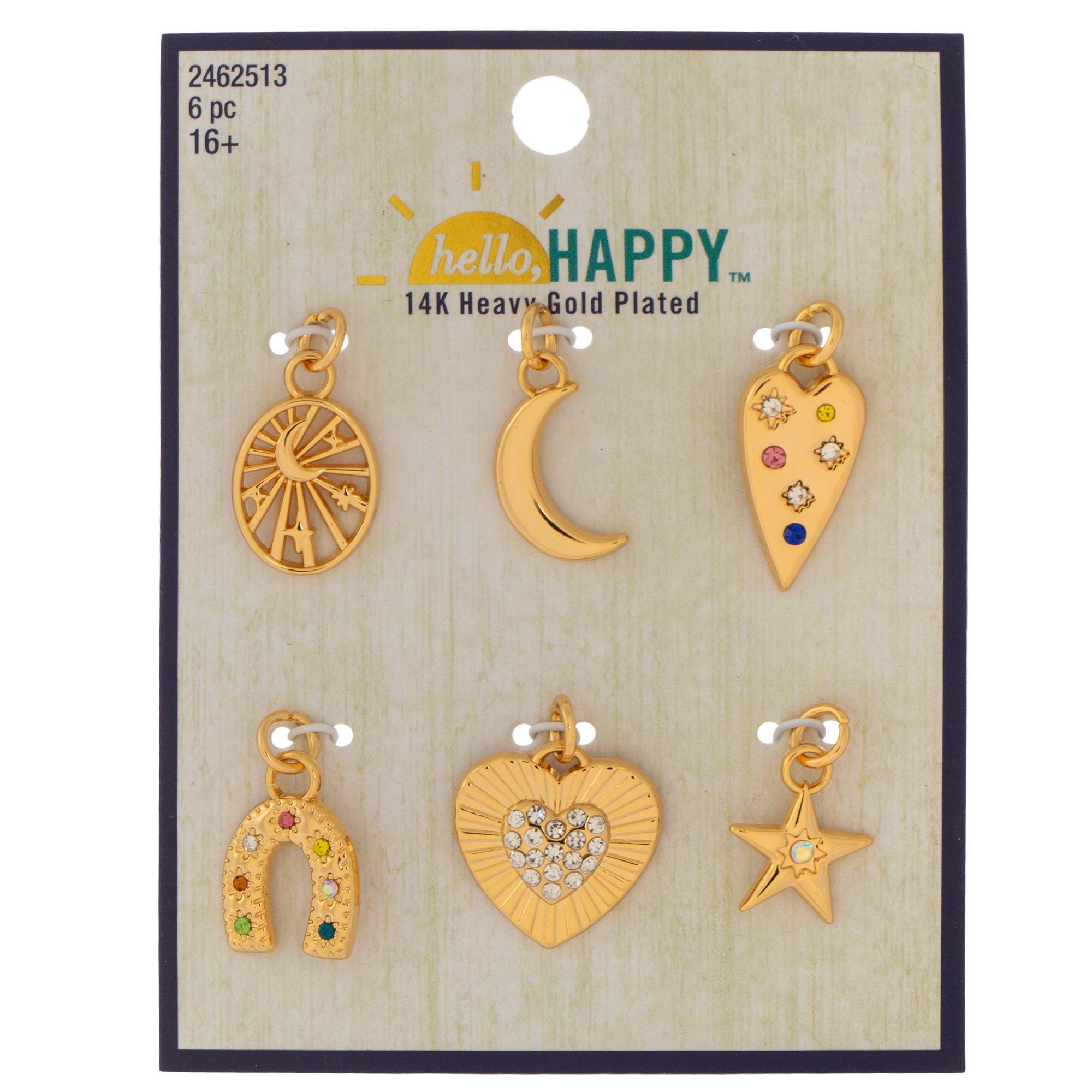 14K Heavy Gold Plated Celestial Charms