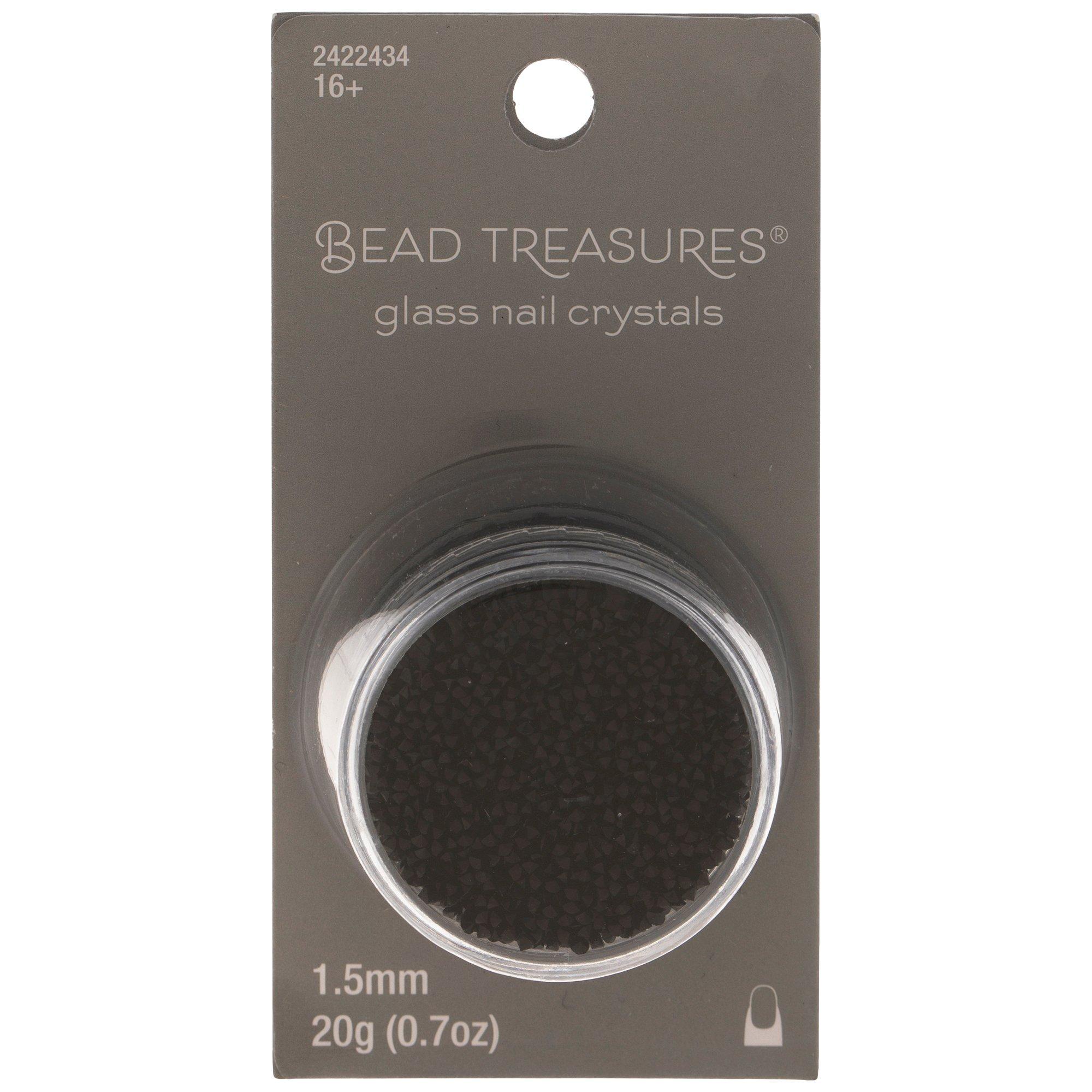 Bicone Glass Nail Crystals Jet