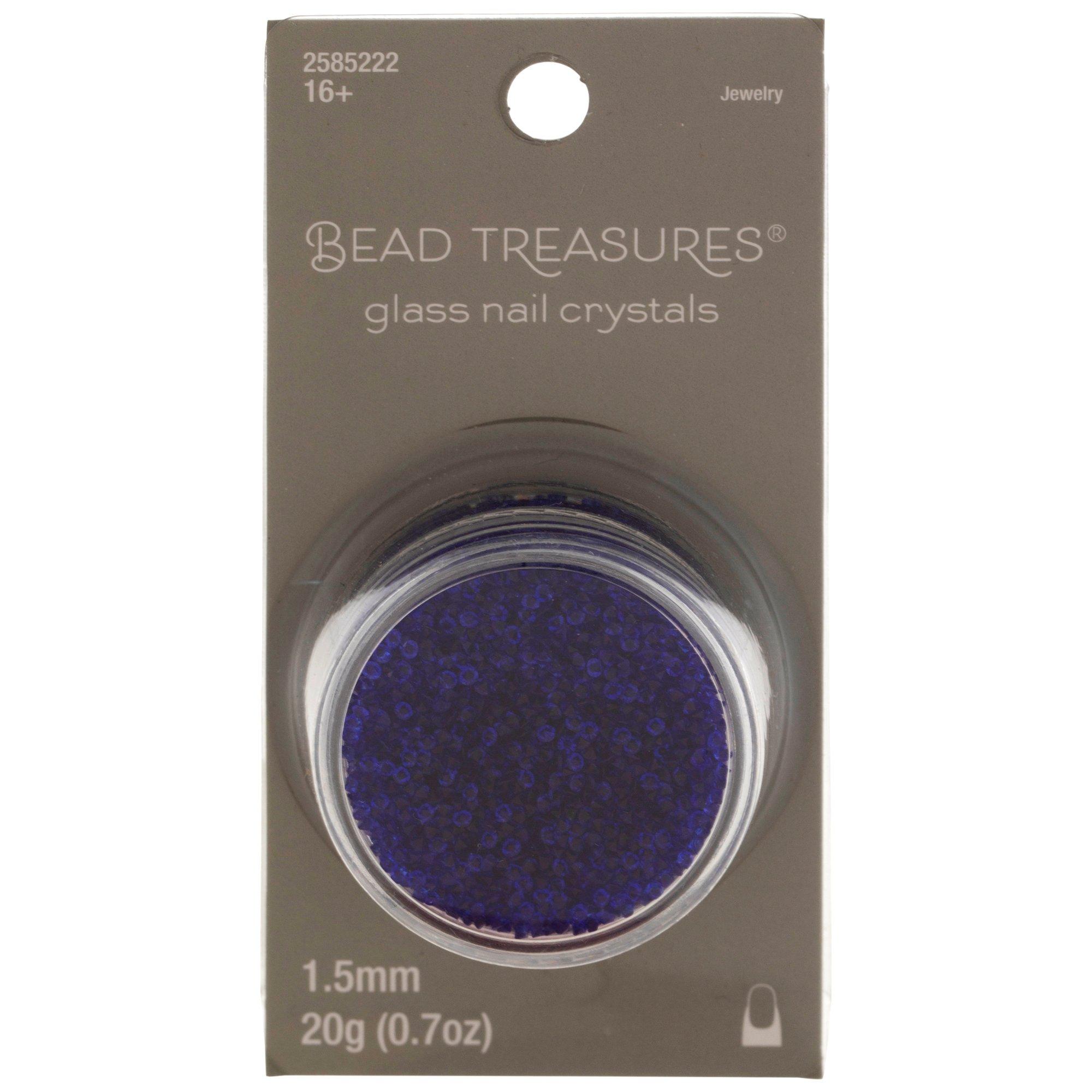Bicone Glass Nail Crystals Jet